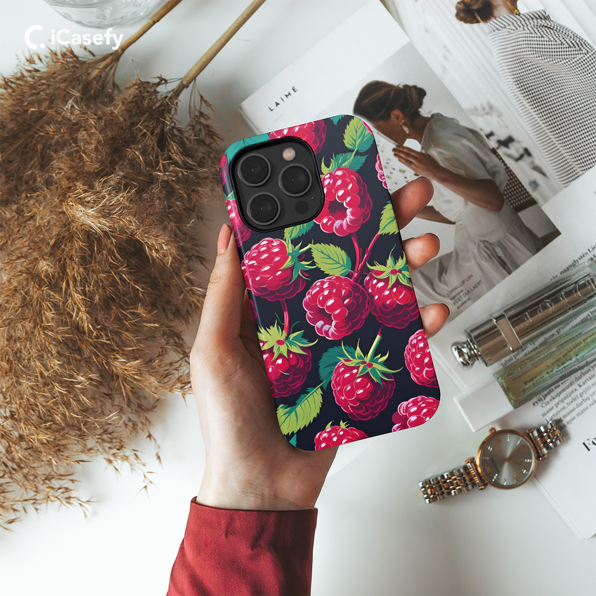 Aesthetic Raspberries Phone Case iPhone Samsung Cover Pixel 1005