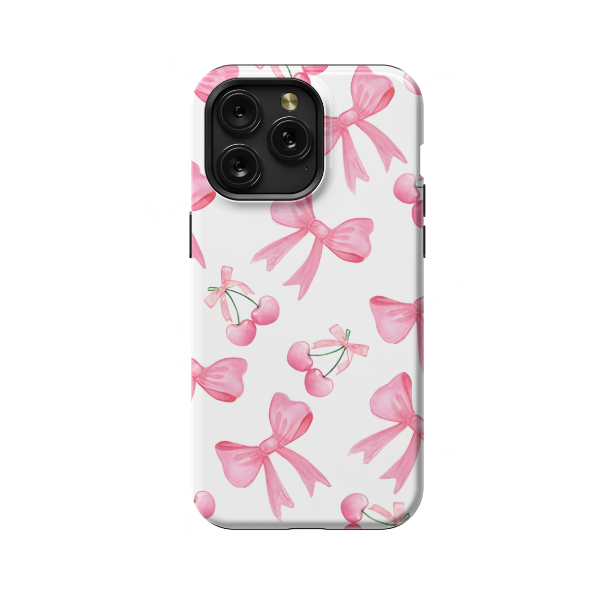 Pink Cherry Coquette Bow Phone Case iPhone Samsung Cover Pixel 1008