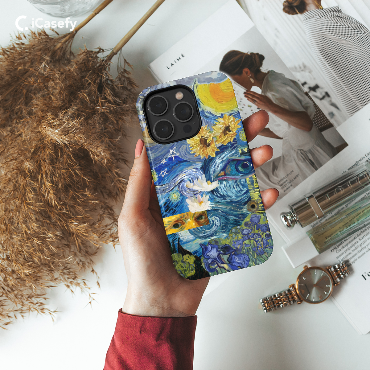 Seamless Aesthetic Collage Vincent Van Gogh Phone Case iPhone Samsung Cover Pixel 1041