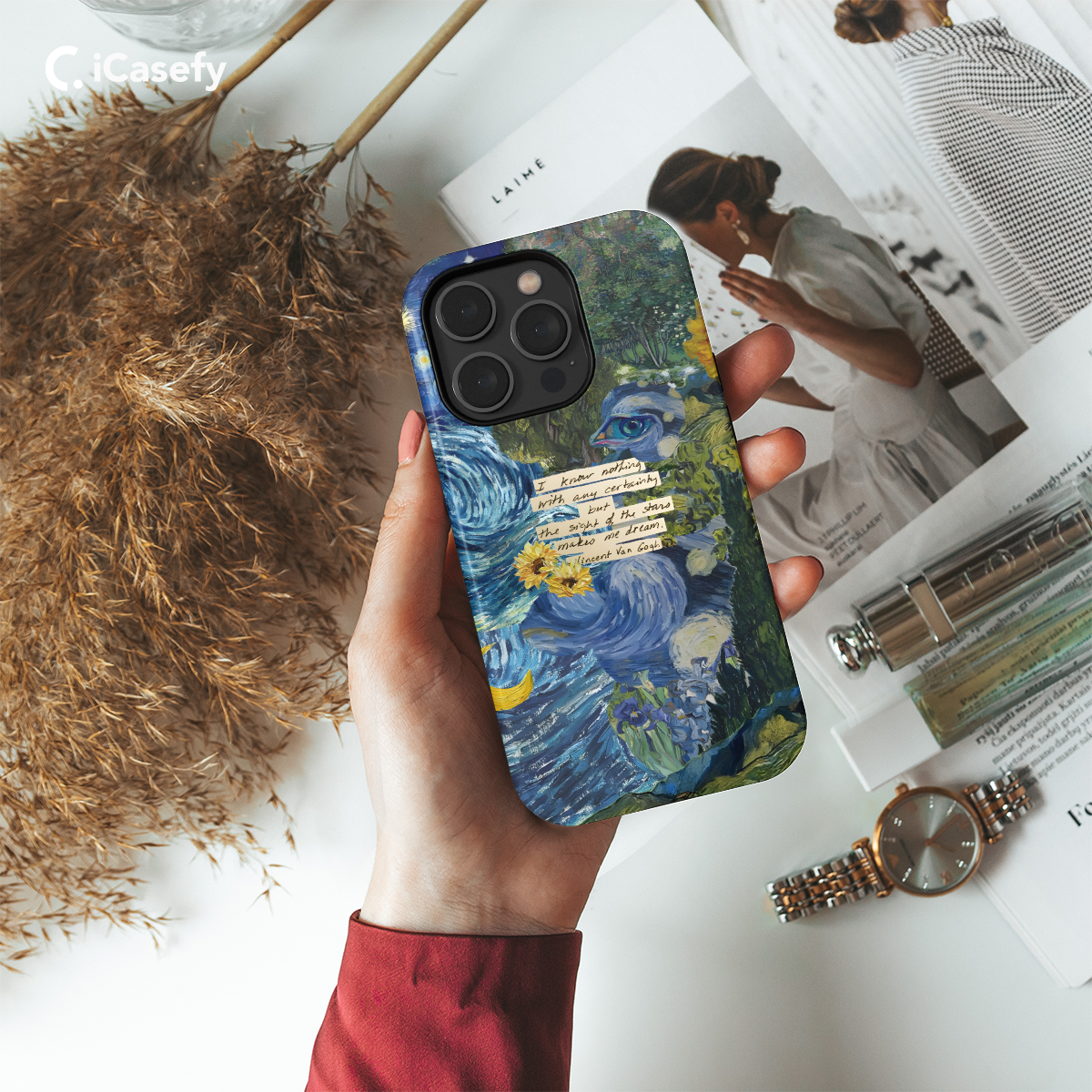 Seamless Aesthetic Collage Vincent Van Gogh Phone Case iPhone Samsung Cover Pixel 1042