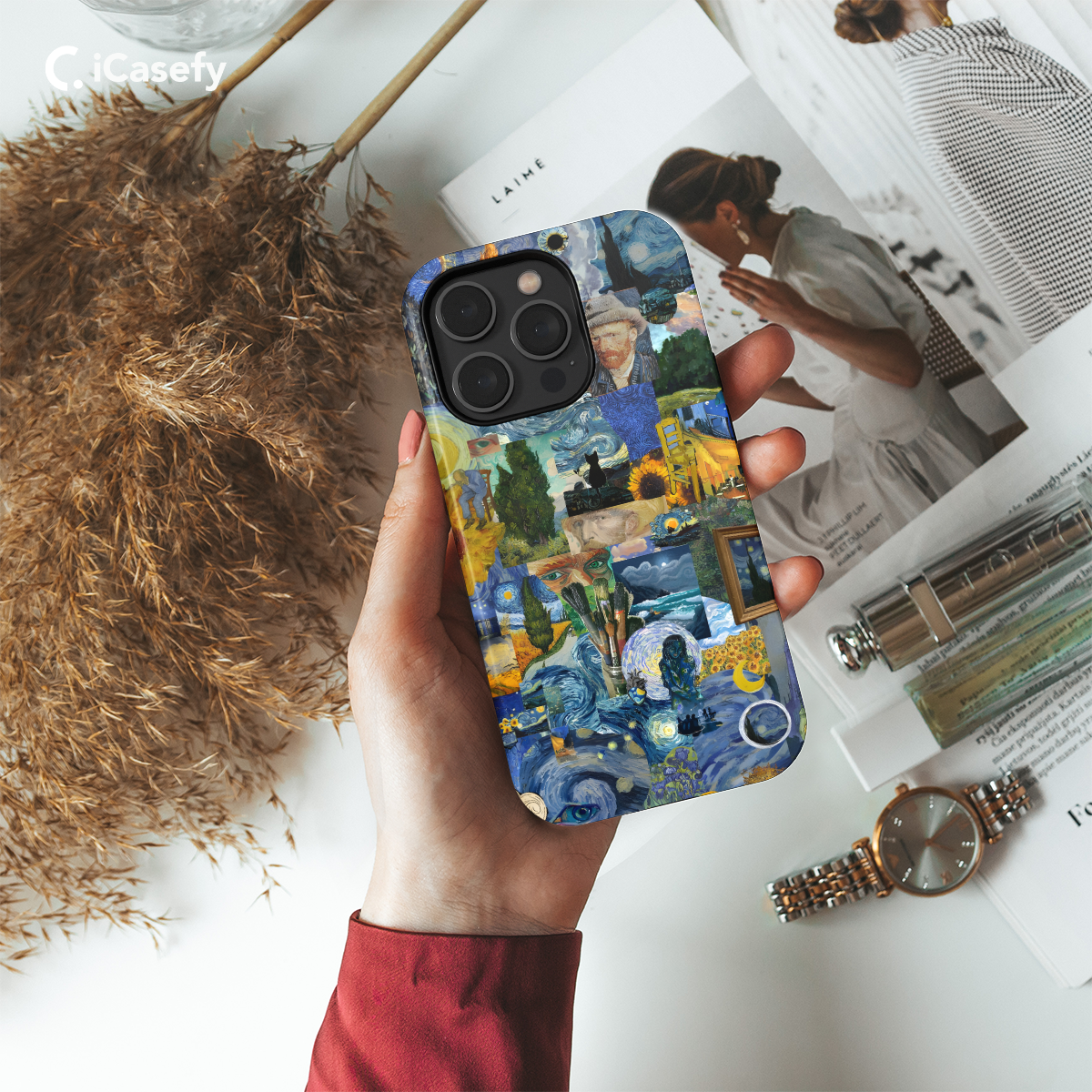 Seamless Aesthetic Collage Vincent Van Gogh Phone Case iPhone Samsung Cover Pixel 1046