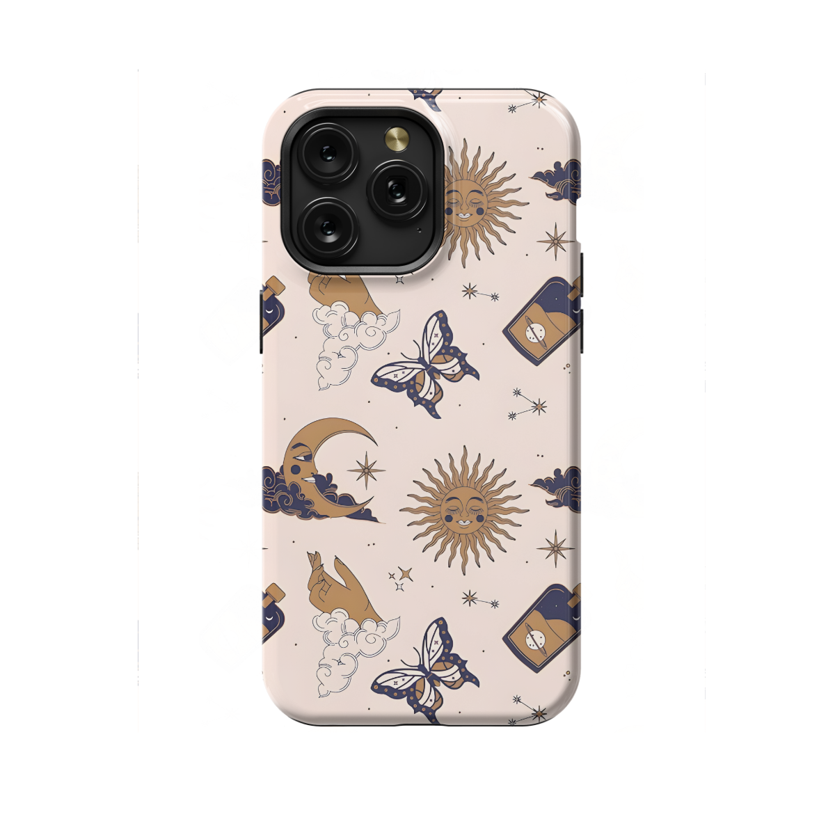 Celestial Moon and Sun Butterfly Phone Case iPhone Samsung Cover Pixel 1068