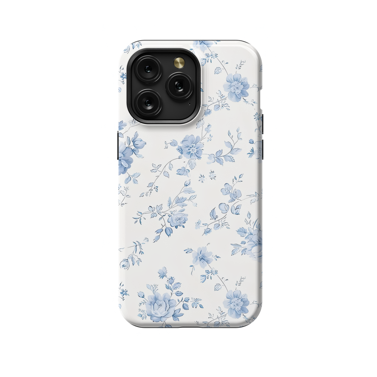 Blue Flower French Toile De Jouy Phone Case iPhone Samsung Cover Pixel 1199