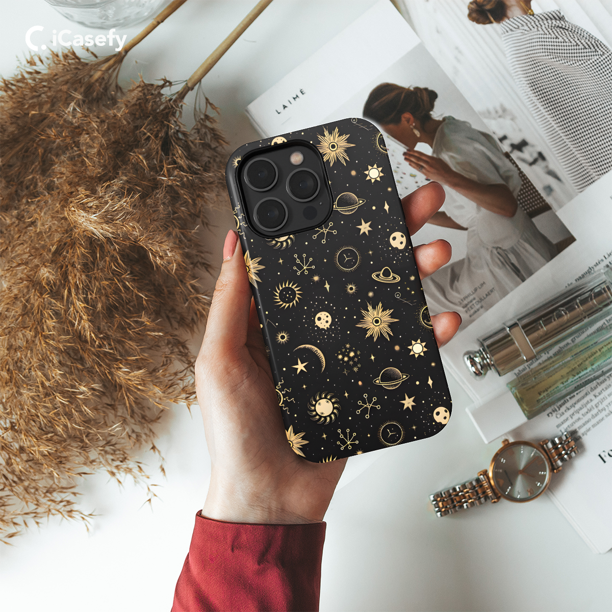 Night Celestial Sky Moon Sun Planets Stars Phone Case iPhone Samsung Cover Pixel 1244