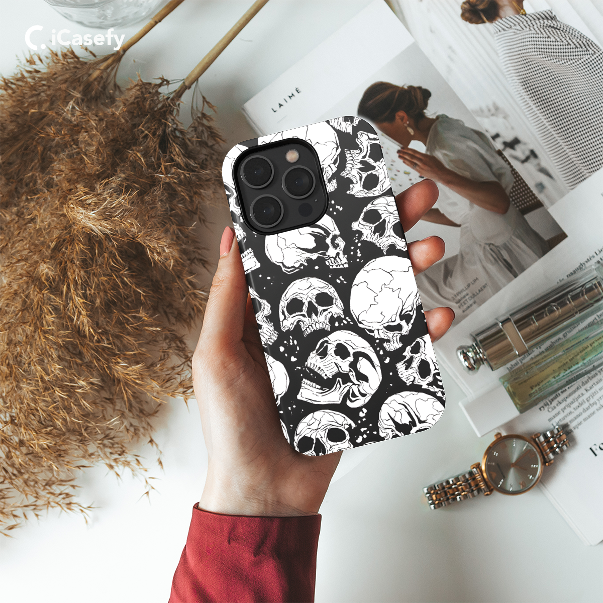 Seamless Skulls Phone Case iPhone Samsung Cover Pixel 1283