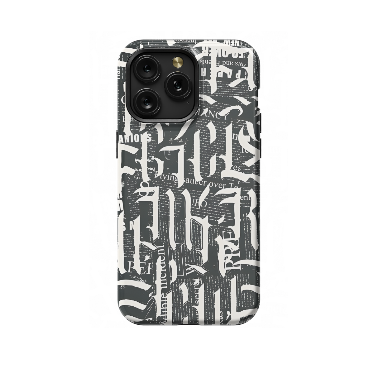 Gothic Letters Monochrome Scratched Phone Case iPhone Samsung Cover Pixel 1285