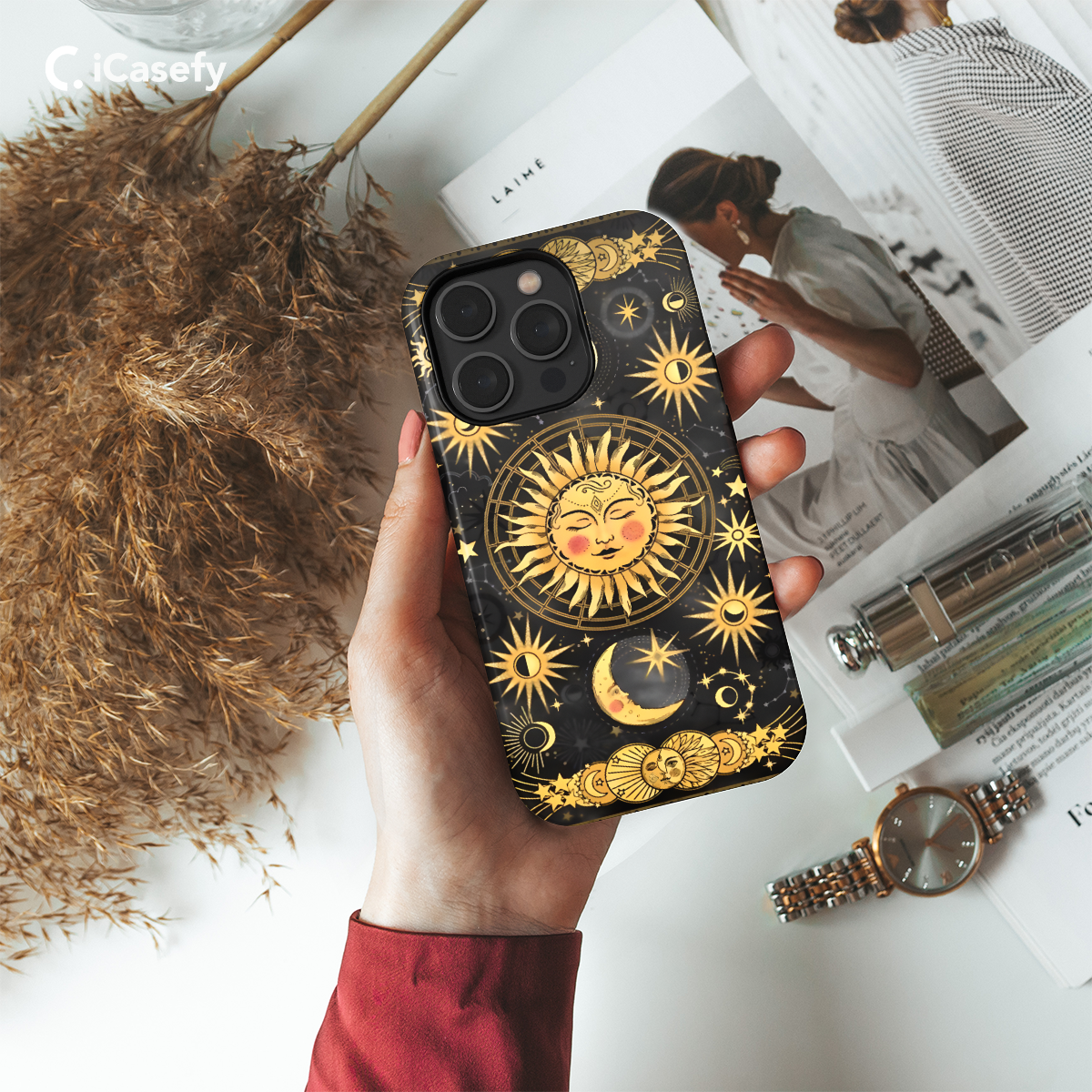 Celestial Boho Mystic Astrology Sun Moon Phone Case iPhone Samsung Cover Pixel 665