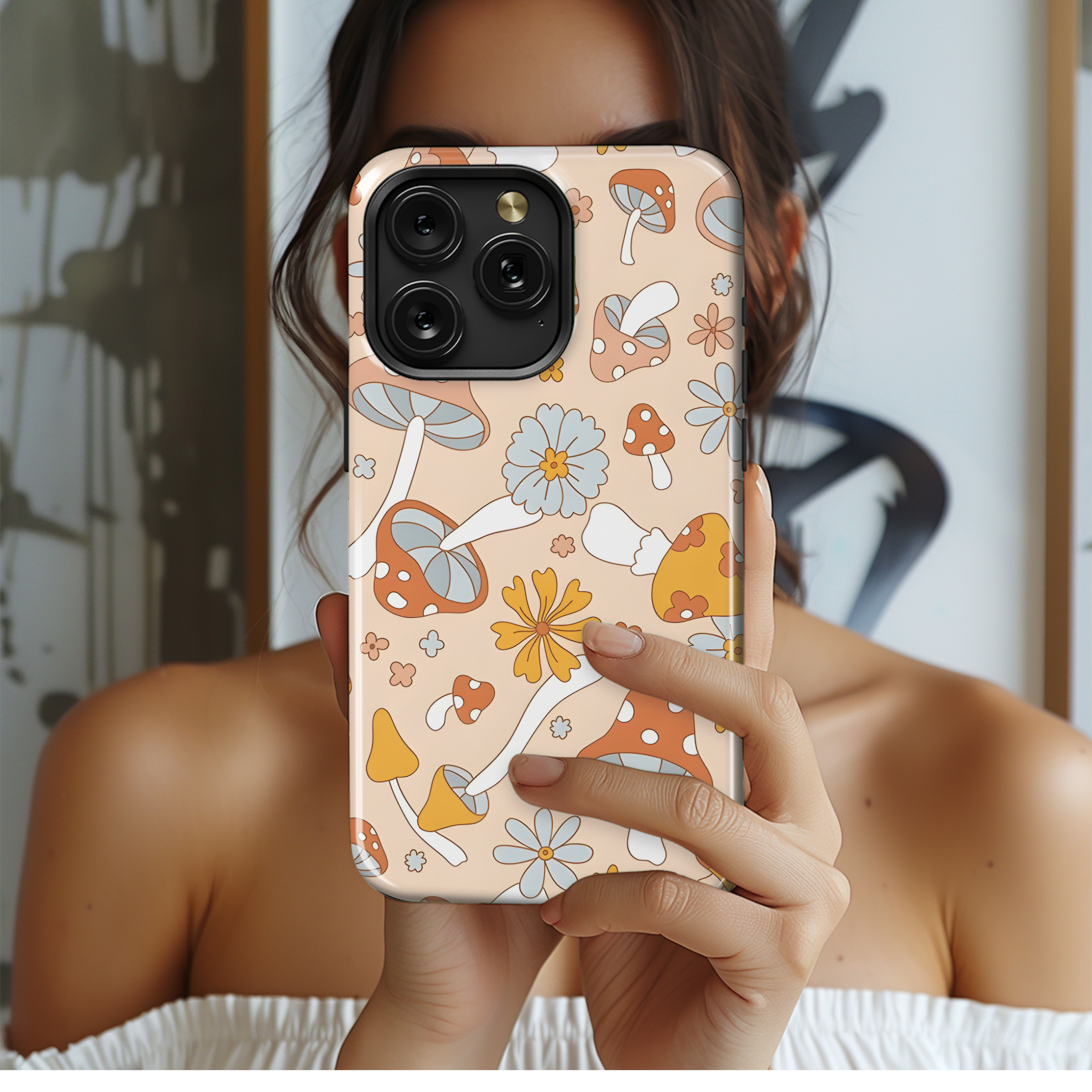 70s Hippie Mushroom Boho Phone Case iPhone Samsung Cover Pixel 2480