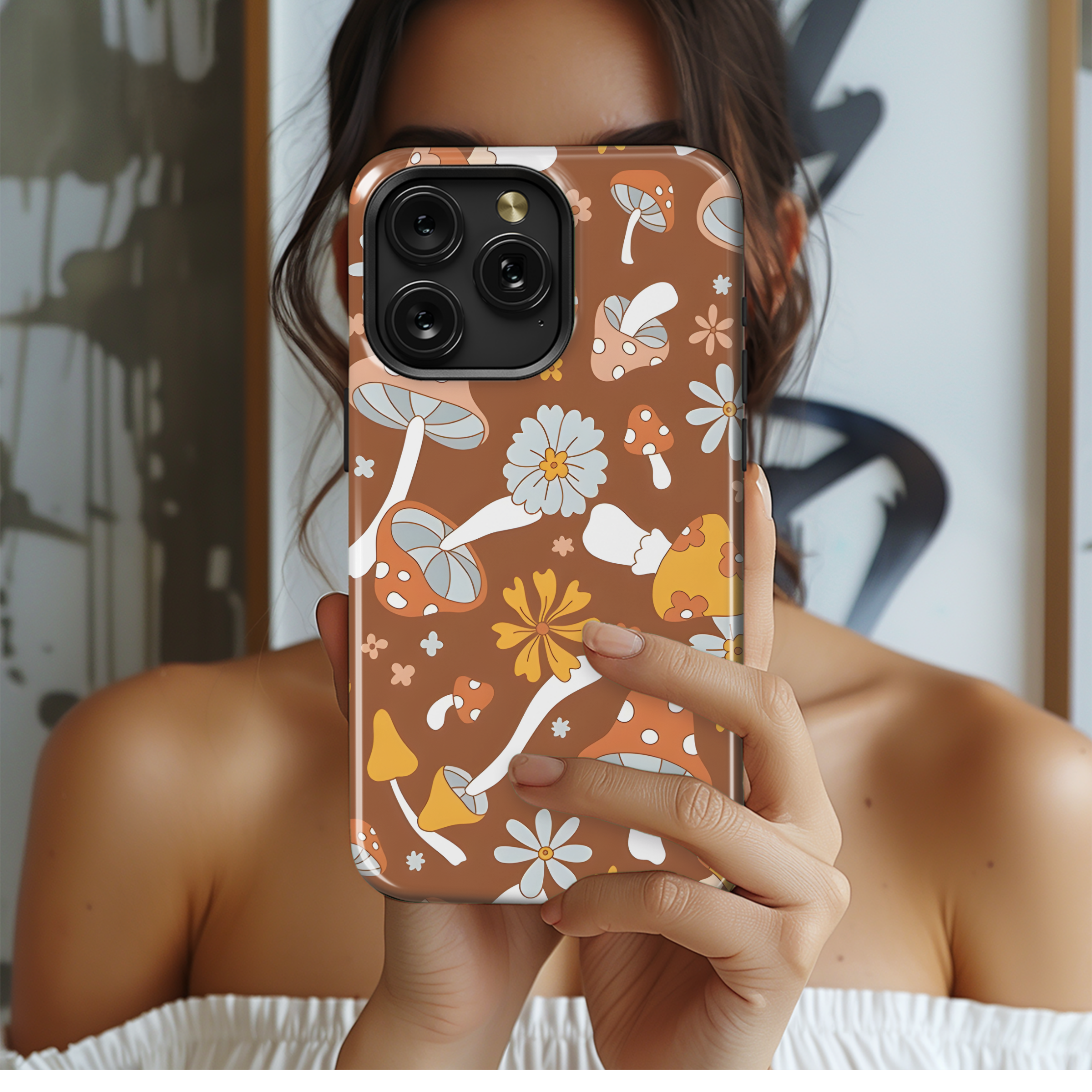 70s Mushrooms Hippie Phone Case iPhone Samsung Cover Pixel 2482