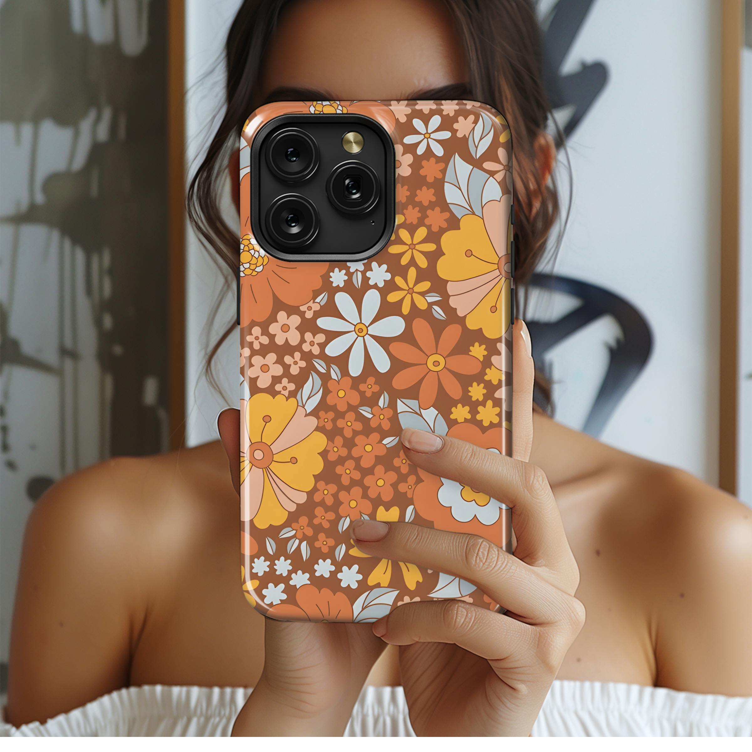 70s Retro Groovy Floral Phone Case iPhone Samsung Cover Pixel 2851