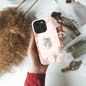 Boho Style Heart Phone Case iPhone Samsung Pixel & More - iCasefy