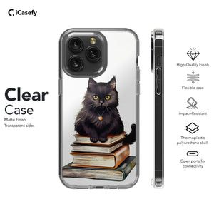 Book Black Cat Lover Phone Case iPhone Samsung Pixel & More - iCasefy