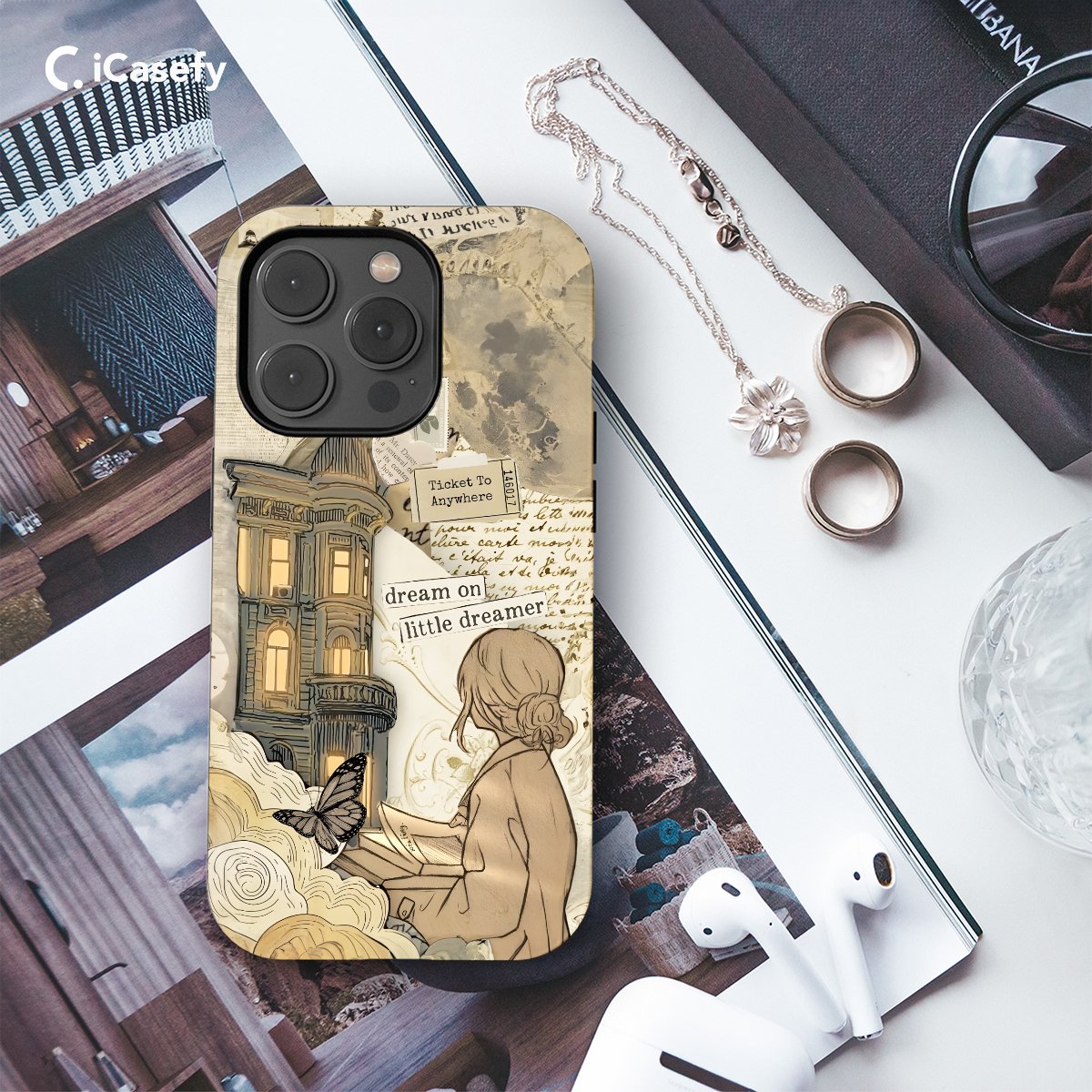 Book Lover Bookish Collage Aesthetic Phone Case iPhone Samsung Pixel & More #413 - iCasefy