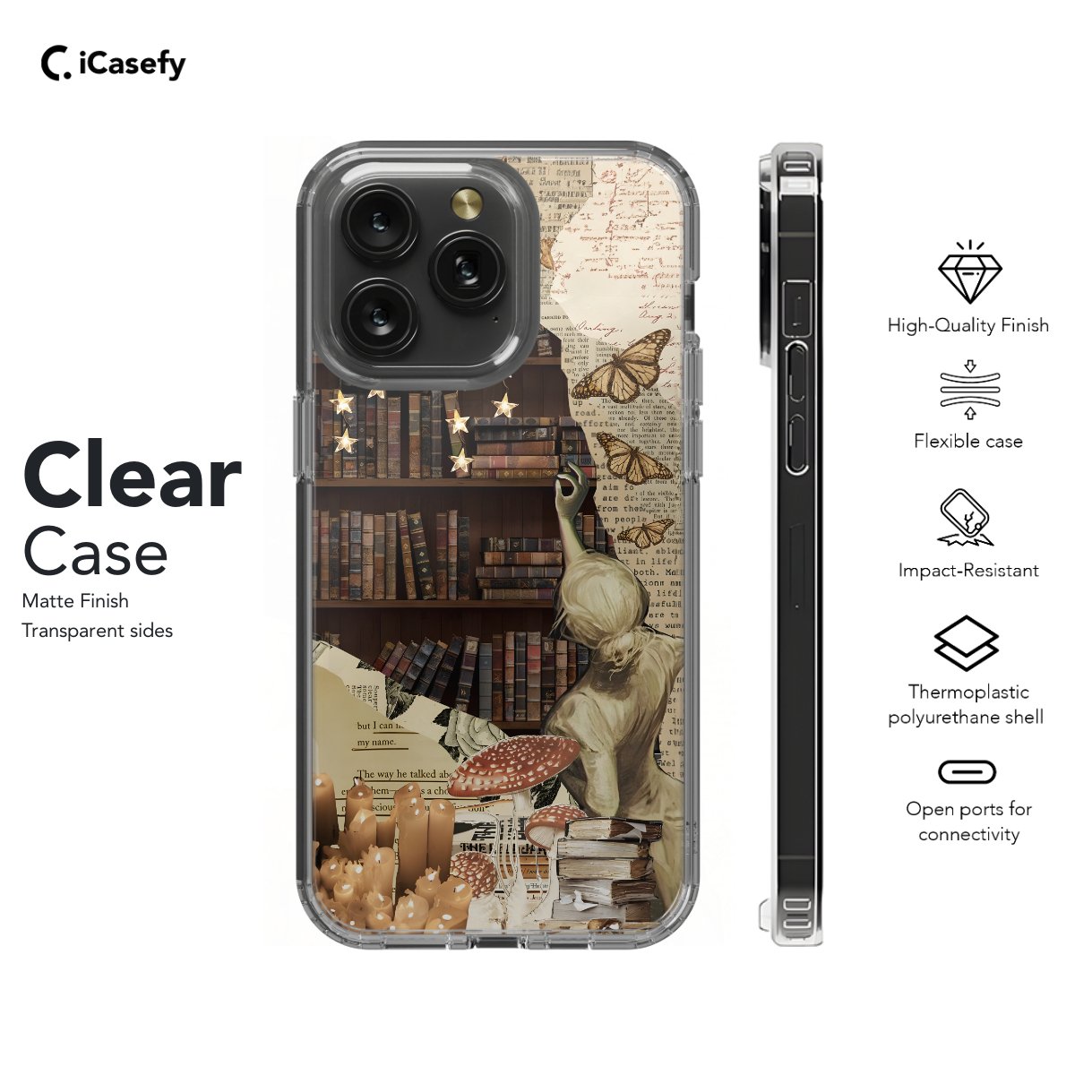 Book Lover Bookish Collage Phone Case iPhone Samsung Pixel & More #432 - iCasefy