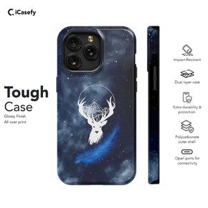 Circle Night Court Symbol Reindeer Feather Acotar Acomaf Velaris Mountain Night Phone Case iPhone Samsung Pixel & More - iCasefy