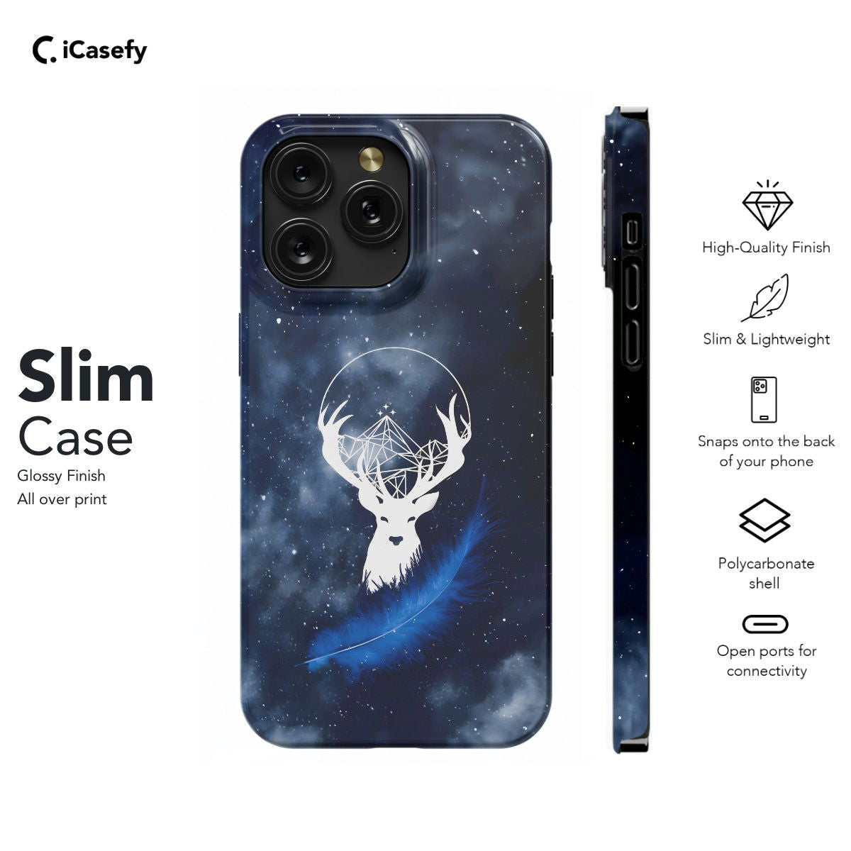 Circle Night Court Symbol Reindeer Feather Acotar Acomaf Velaris Mountain Night Phone Case iPhone Samsung Pixel & More - iCasefy