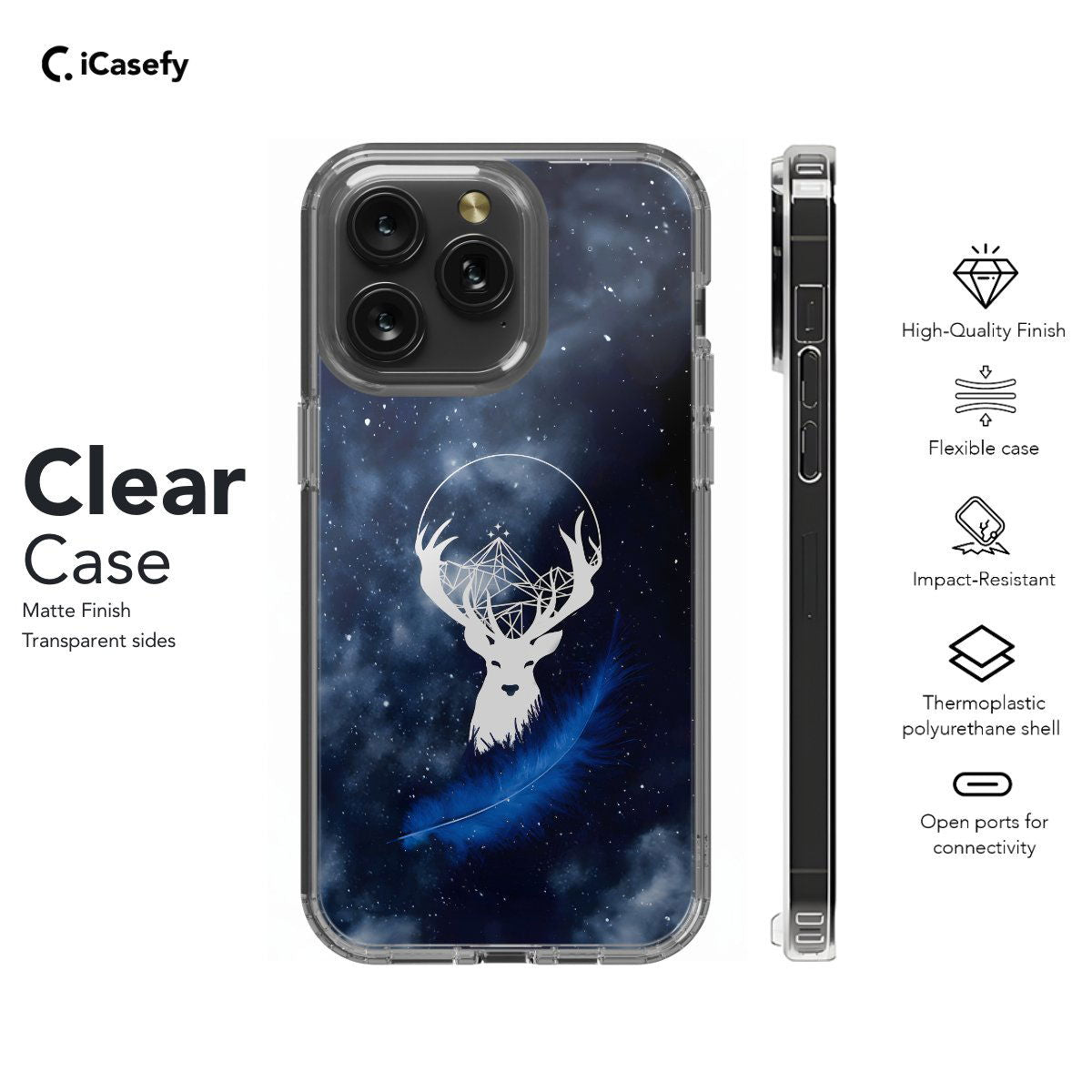 Circle Night Court Symbol Reindeer Feather Acotar Acomaf Velaris Mountain Night Phone Case iPhone Samsung Pixel & More - iCasefy