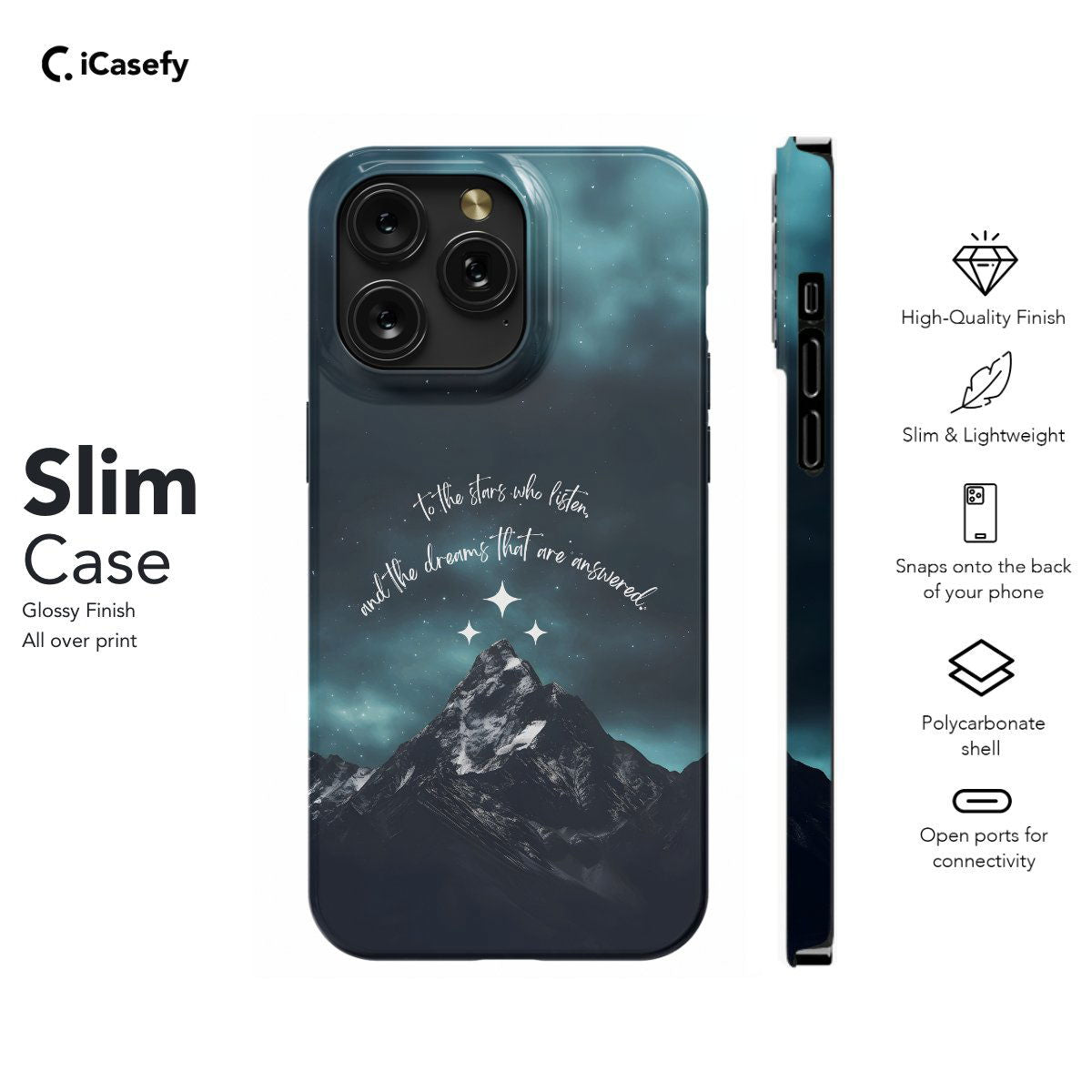 Night Court Symbol Acotar Acomaf Velaris Mountain Stars Phone Case iPhone Samsung Pixel & More #204 - iCasefy