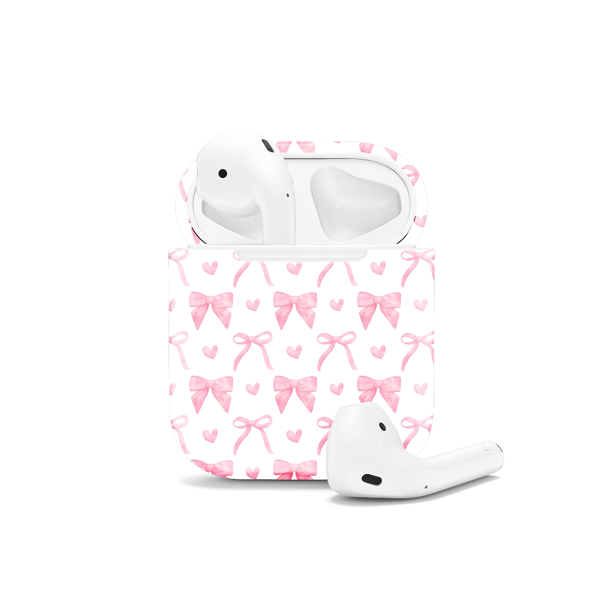 Pink Heart Aesthetic Coquette Bow AirPods Case AirPods Pro AirPods Pro 2 AirPods 3 AirPods 2 Glossy 1012