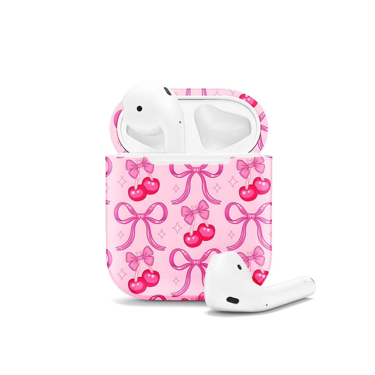 Pink Cherry Coquette Bow Sprinkle AirPods Case AirPods Pro AirPods Pro 2 AirPods 3 AirPods 2 Glossy 1050