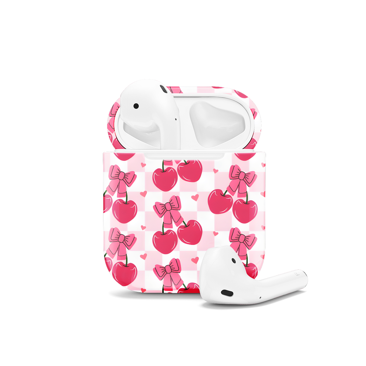 Cherry Checkered Coquette AirPods Case AirPods Pro AirPods Pro 2 AirPods 3 AirPods 2 Glossy 1261