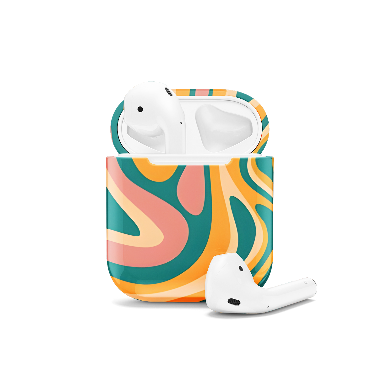 Wavy Abstract Groovy AirPods Case AirPods Pro AirPods Pro 2 AirPods 3 AirPods 2 Glossy 1382