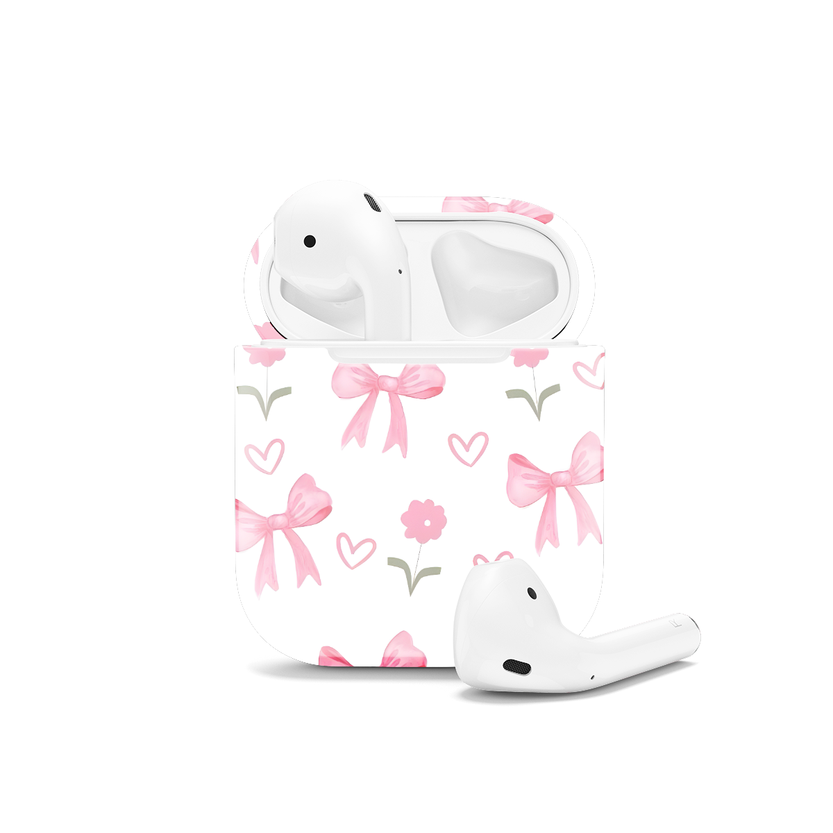 Bouquet Pink Coquette Bow Floral AirPods Case AirPods Pro AirPods Pro 2 AirPods 3 AirPods 2 Glossy 1390