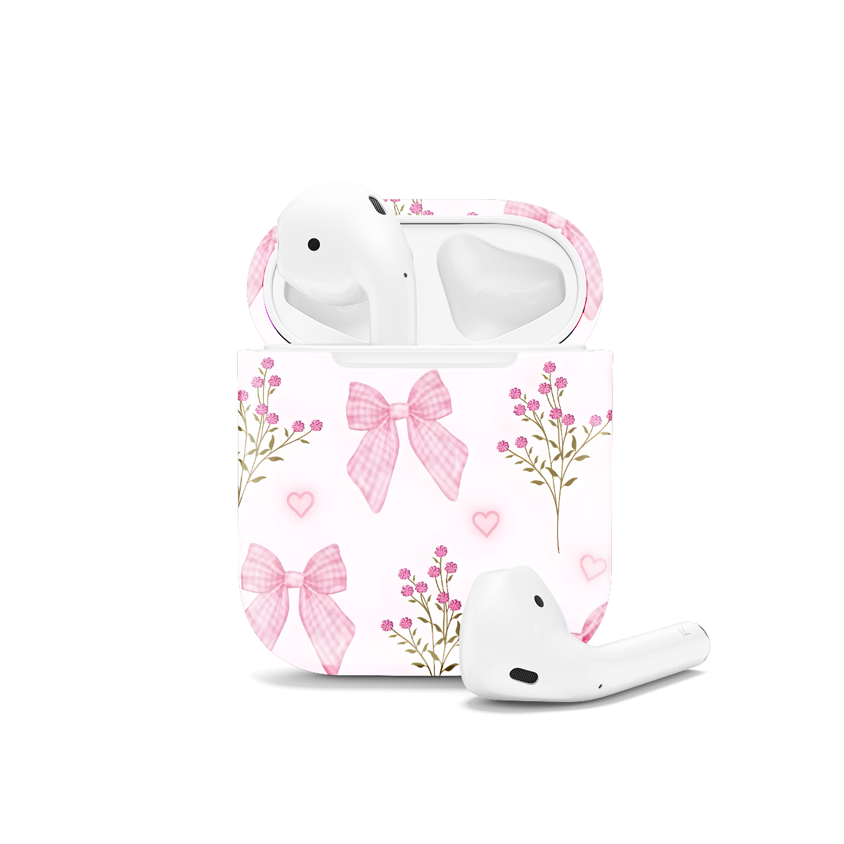 Bouquet Pink Coquette Bow Floral AirPods Case AirPods Pro AirPods Pro 2 AirPods 3 AirPods 2 Glossy 1391