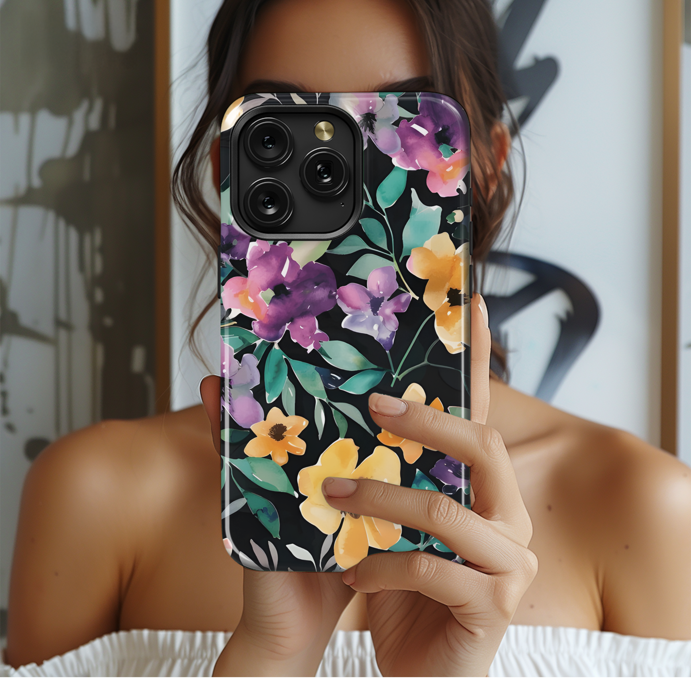 Abstract Floral Grunge Phone Case iPhone Samsung Cover Pixel 2352