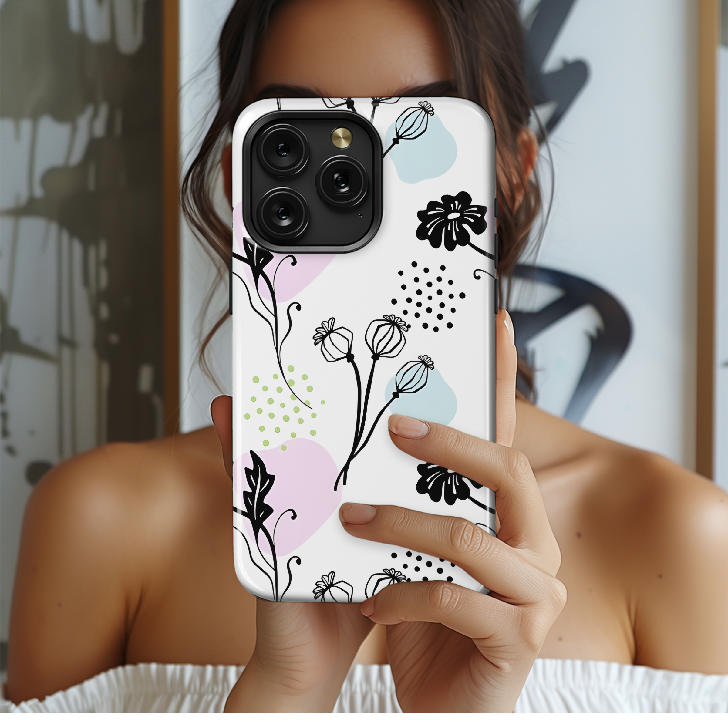 Abstract Floral Poppy Phone Case iPhone Samsung Cover Pixel 2573