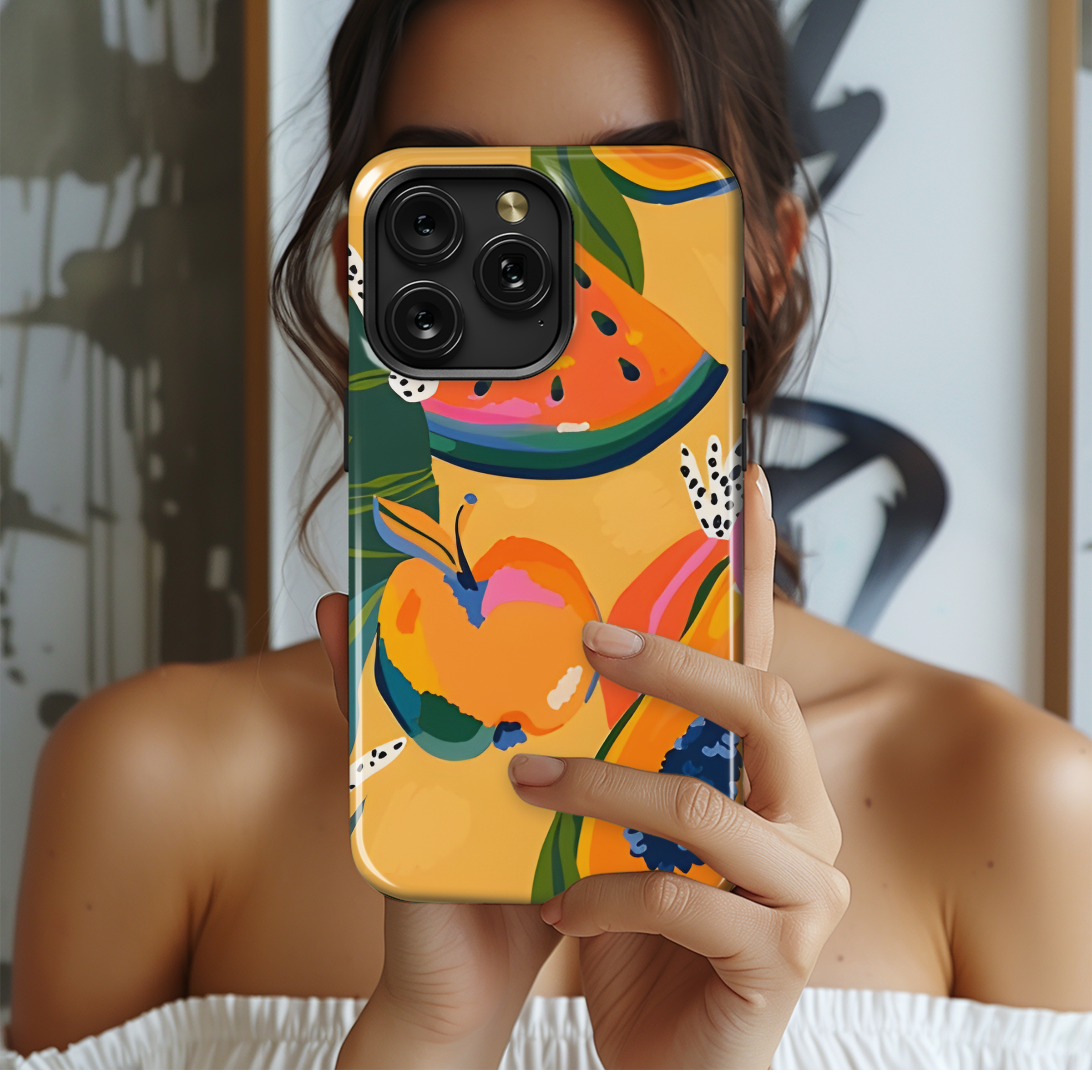 Abstract Fruit Flower Pattern Design Phone Case iPhone Samsung Cover Pixel 2430