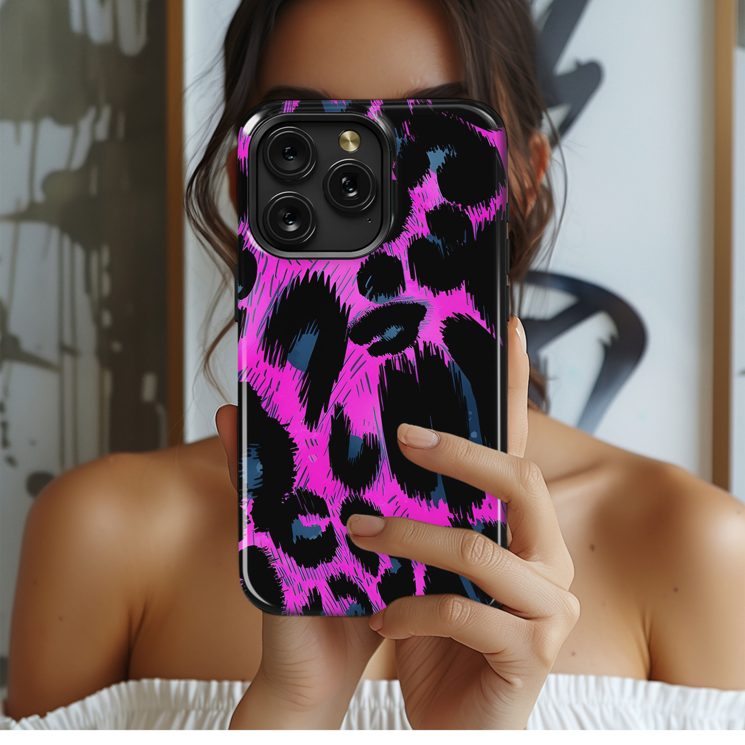 Abstract Furry Brush Stroke Animal Skin Phone Case iPhone Samsung Cover Pixel 2505