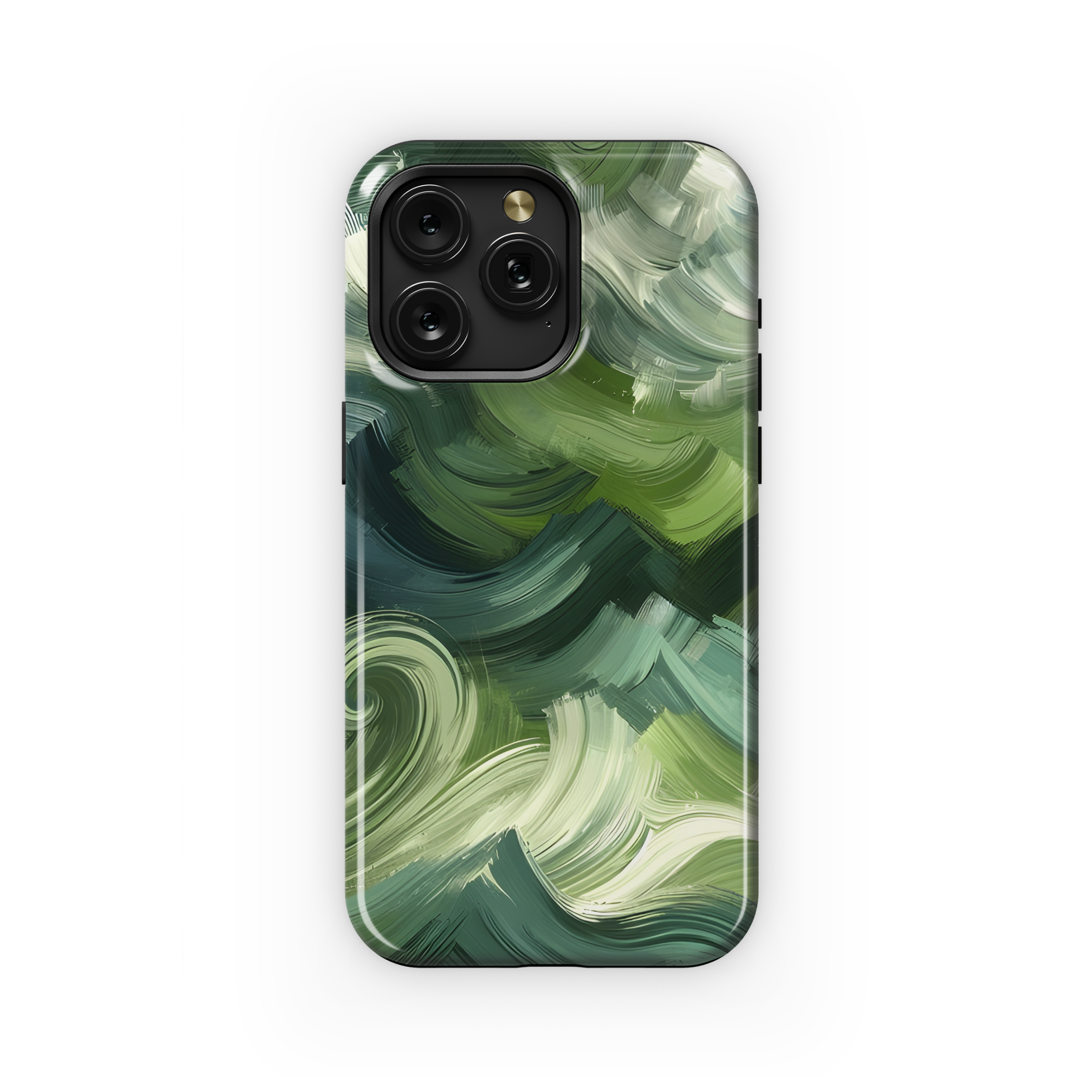 Abstract Green Brush Strokes Phone Case iPhone Samsung Cover Pixel 3741