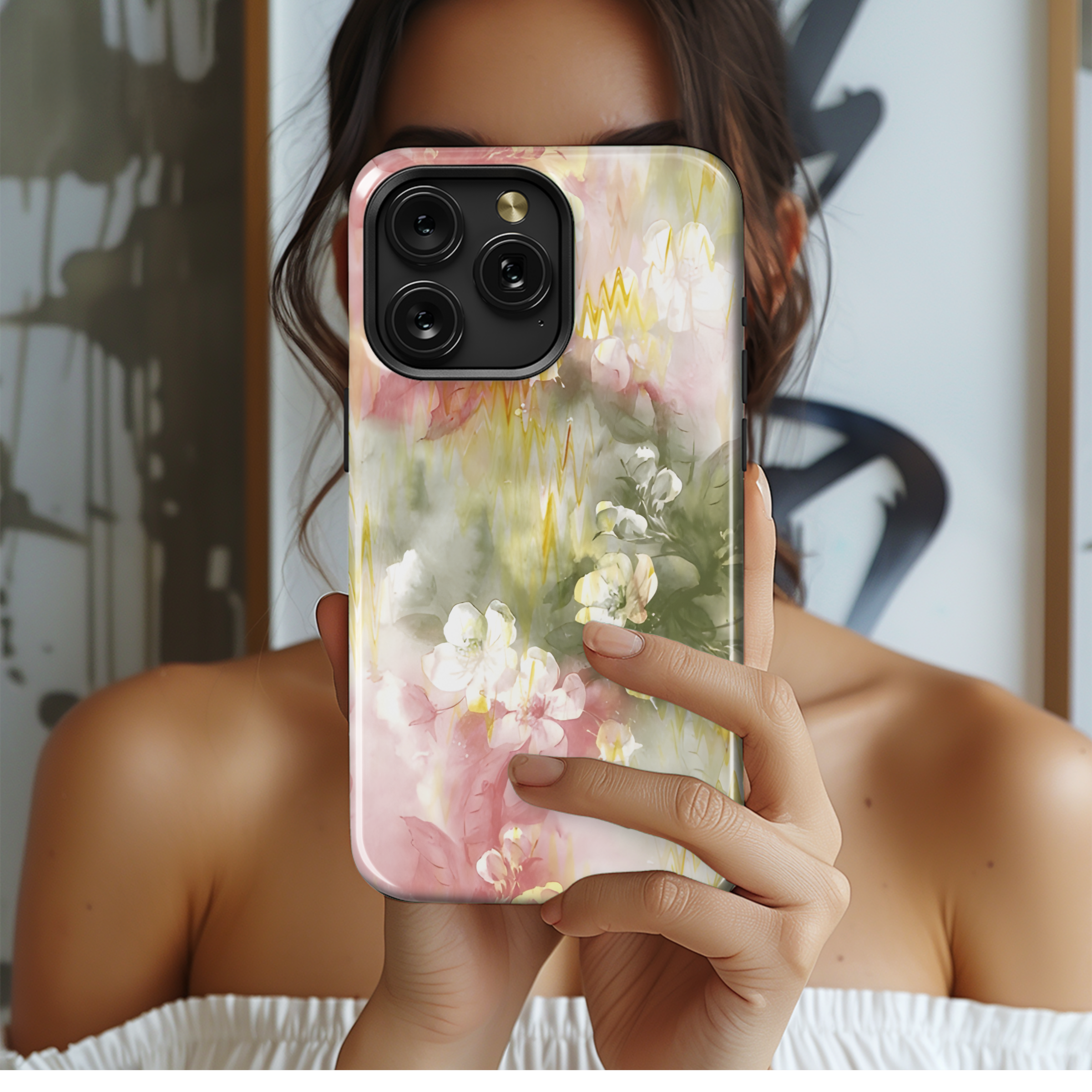 Abstract Hand Drawn Floral Pattern Phone Case iPhone Samsung Cover Pixel 2103