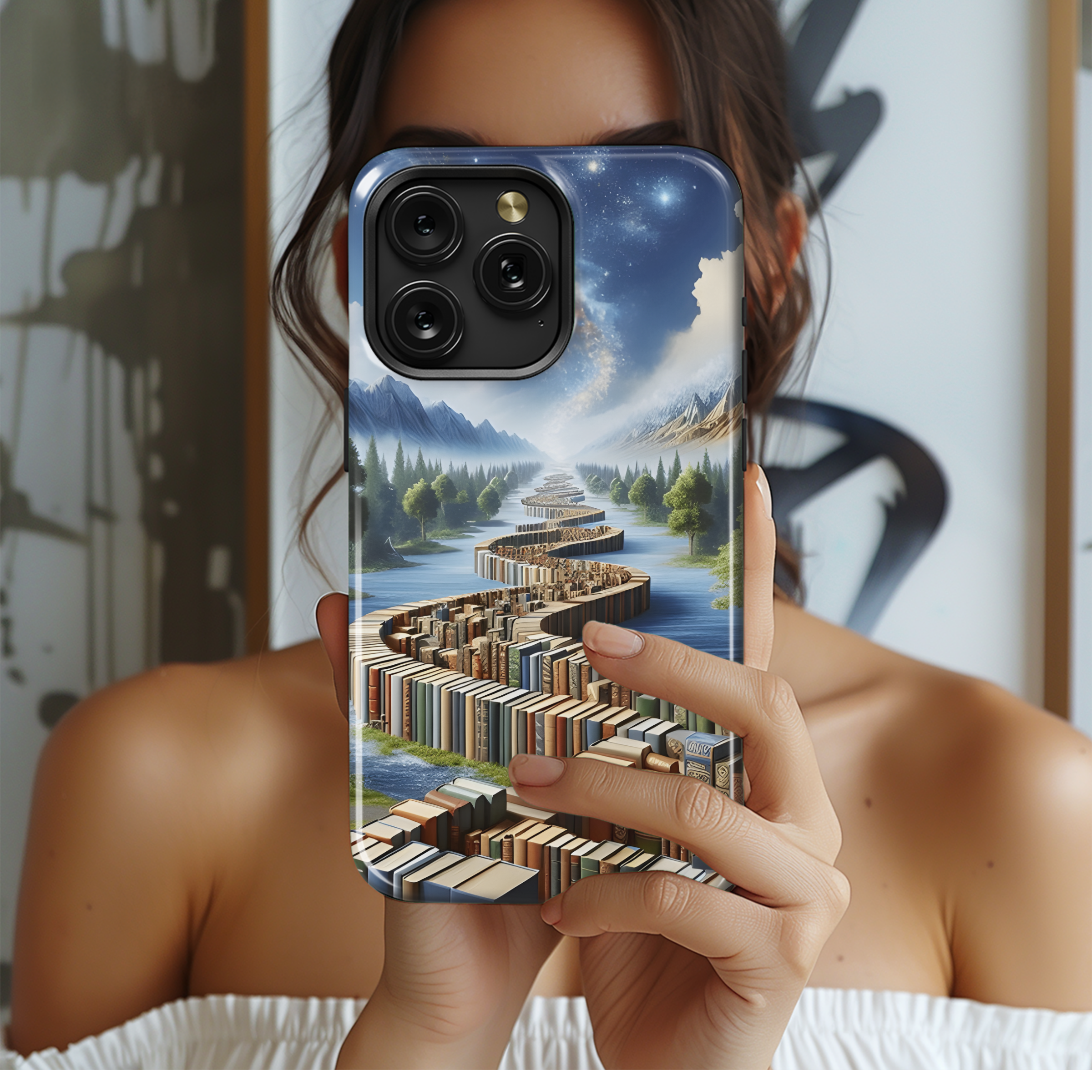 Abstract landscape path library Phone Case iPhone Samsung Cover Pixel 2239