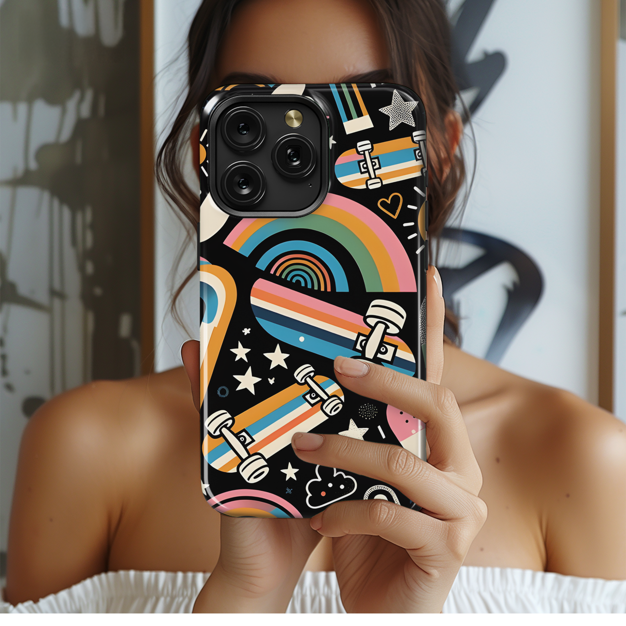 Abstract Skateboard Phone Case iPhone Samsung Cover Pixel 2869