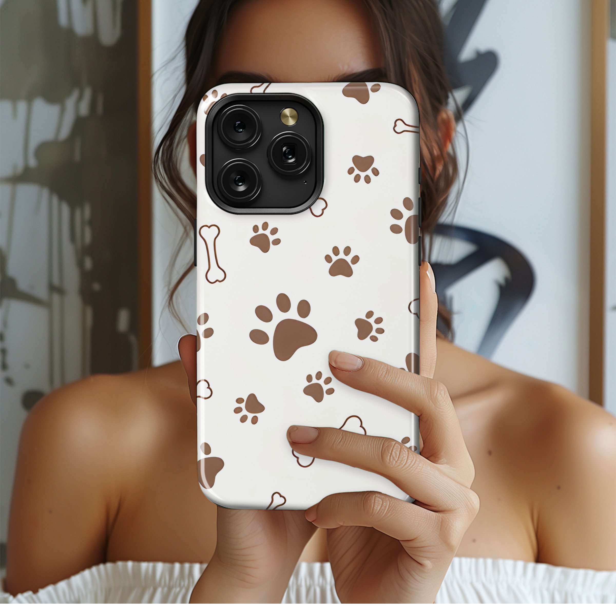 Animal Paw and Bone Pattern Phone Case iPhone Samsung Cover Pixel 2179