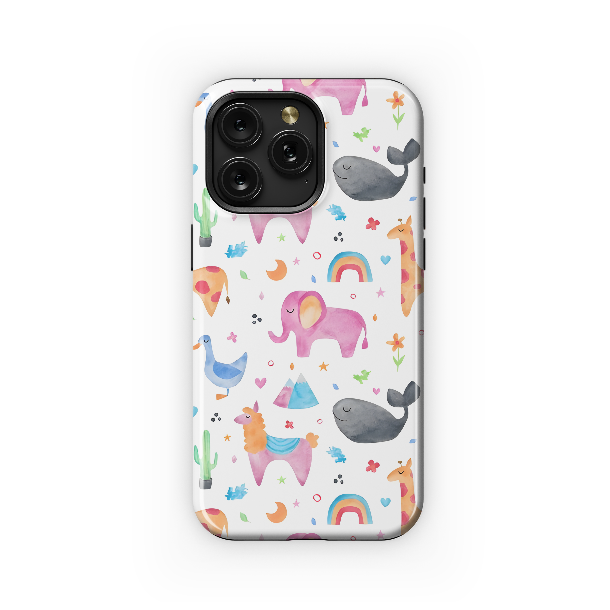 Animal Watercolor Kid Phone Case iPhone Samsung Cover Pixel 2669