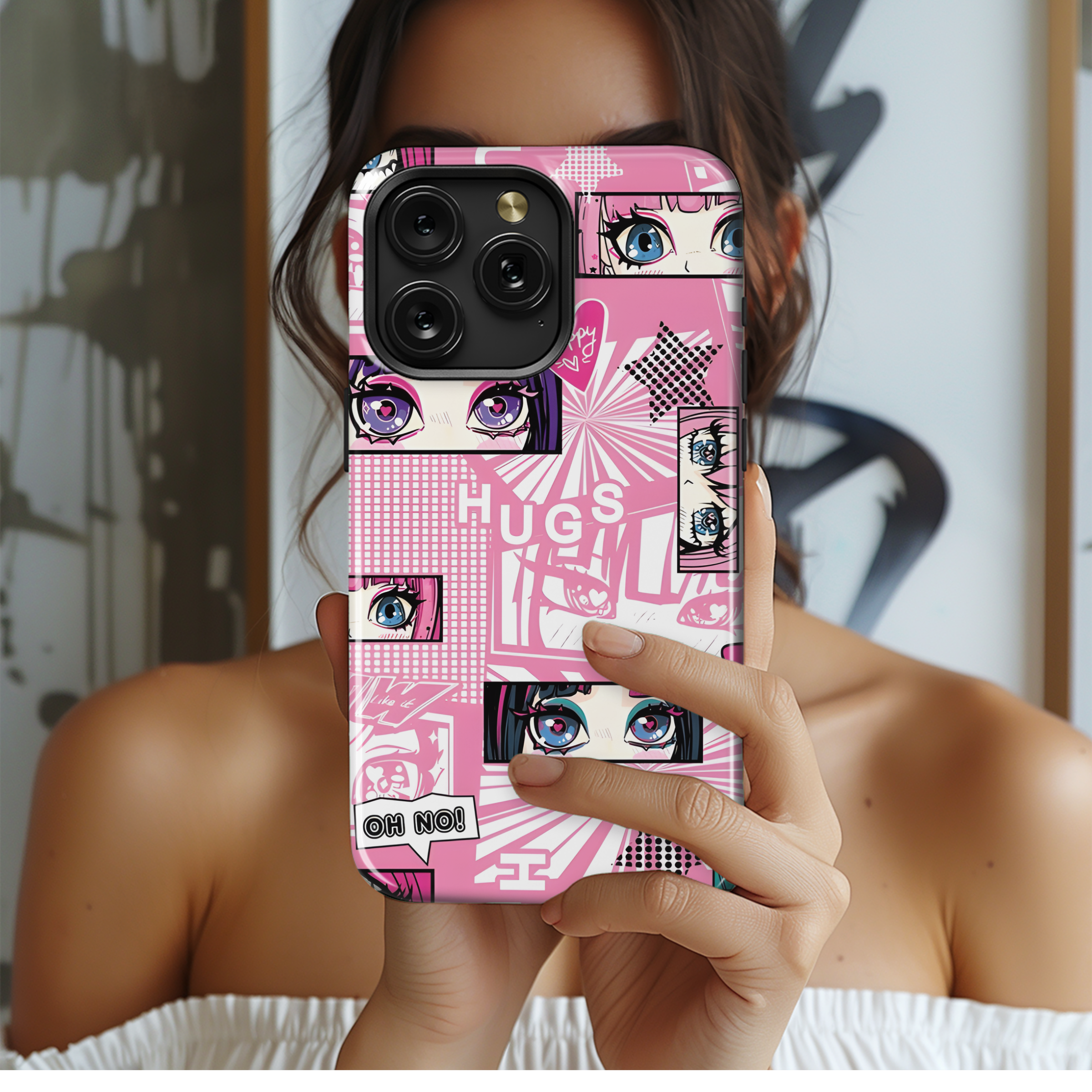 Anime Eyes Pattern for Girls Phone Case iPhone Samsung Cover Pixel 2217