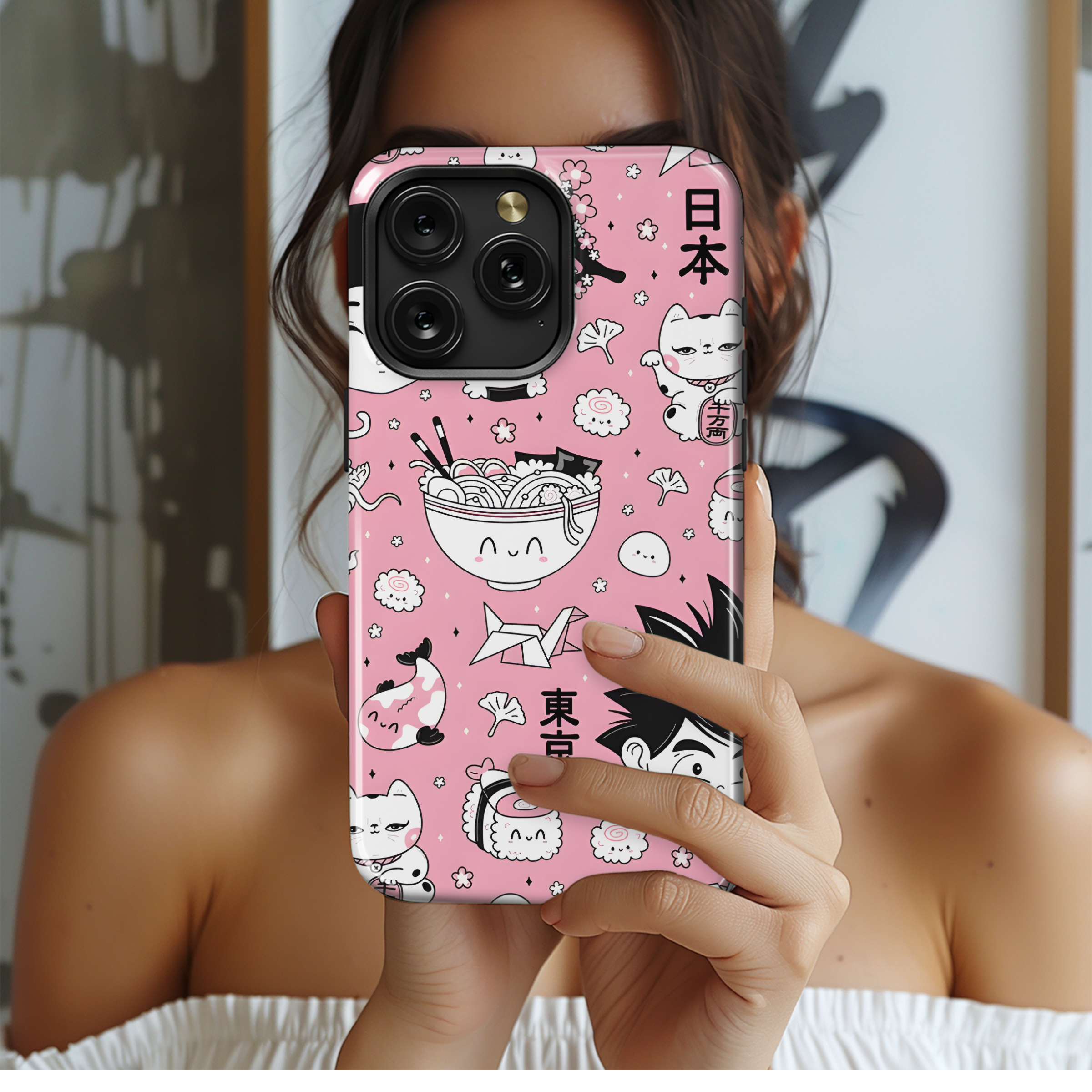 Anime Japan Style Seamless Phone Case iPhone Samsung Cover Pixel 2220