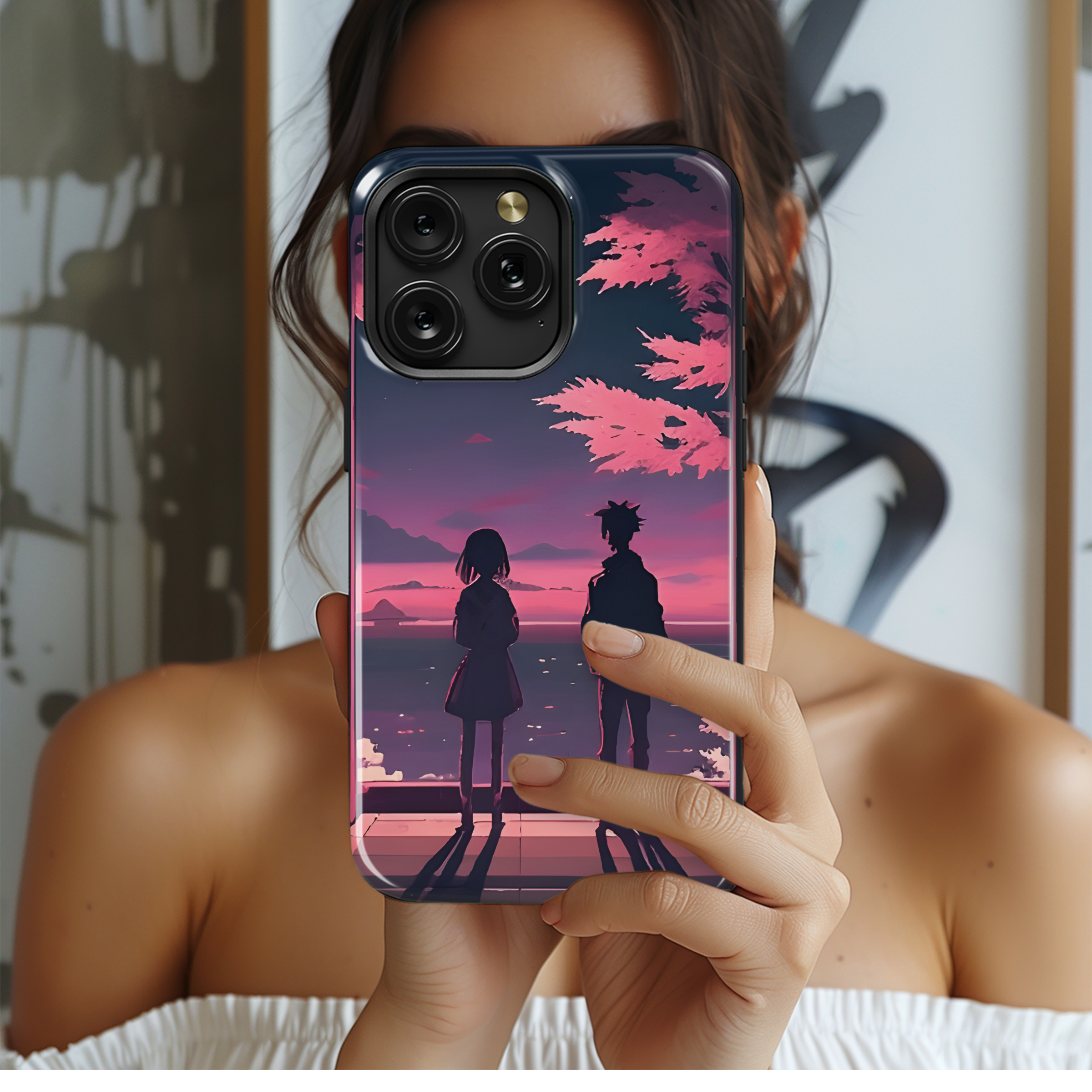 Anime Night Sky Phone Case iPhone Samsung Cover Pixel 2132