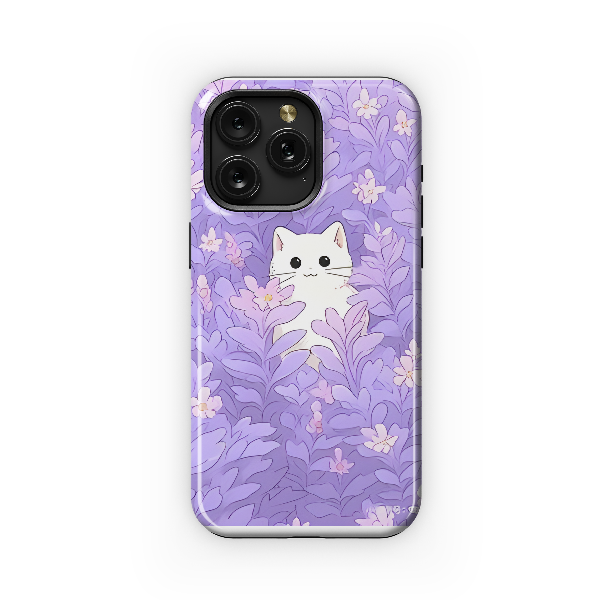 Anime White Cat Lavanda Phone Case iPhone Samsung Cover Pixel 1808