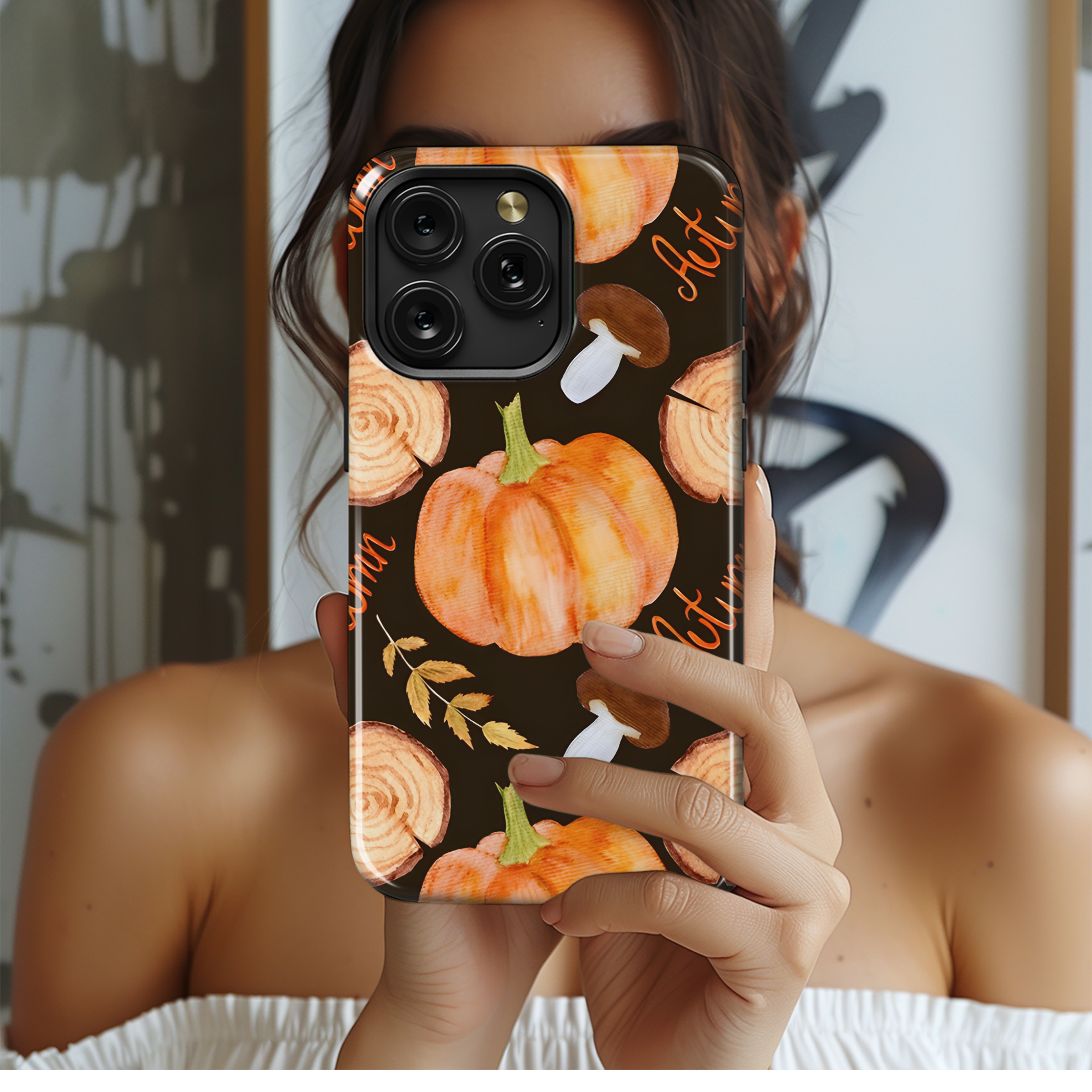 Autumn Pattern Watercolor Phone Case iPhone Samsung Cover Pixel 2276