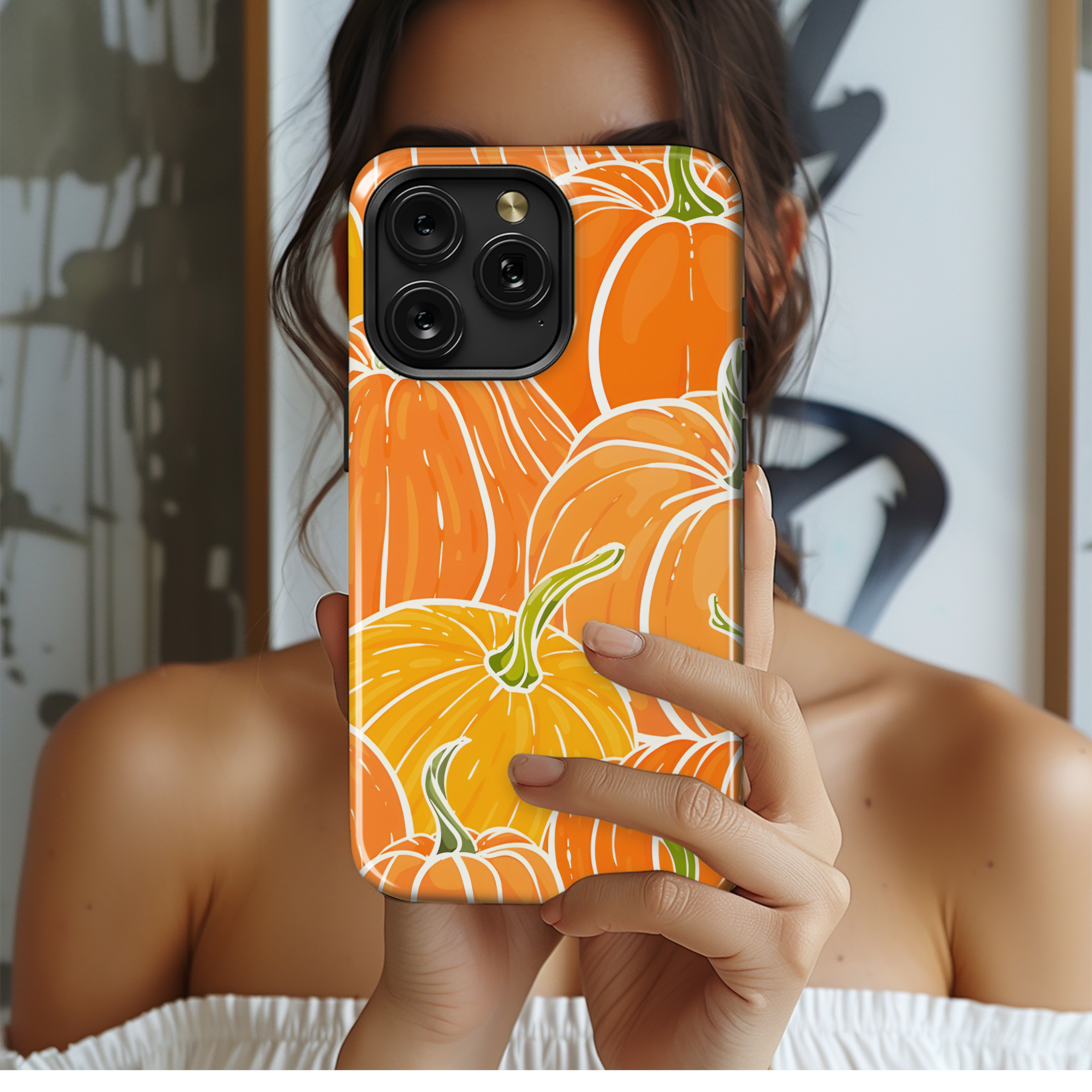 Autumn Pumpkin Seamless Pattern Phone Case iPhone Samsung Cover Pixel 2285