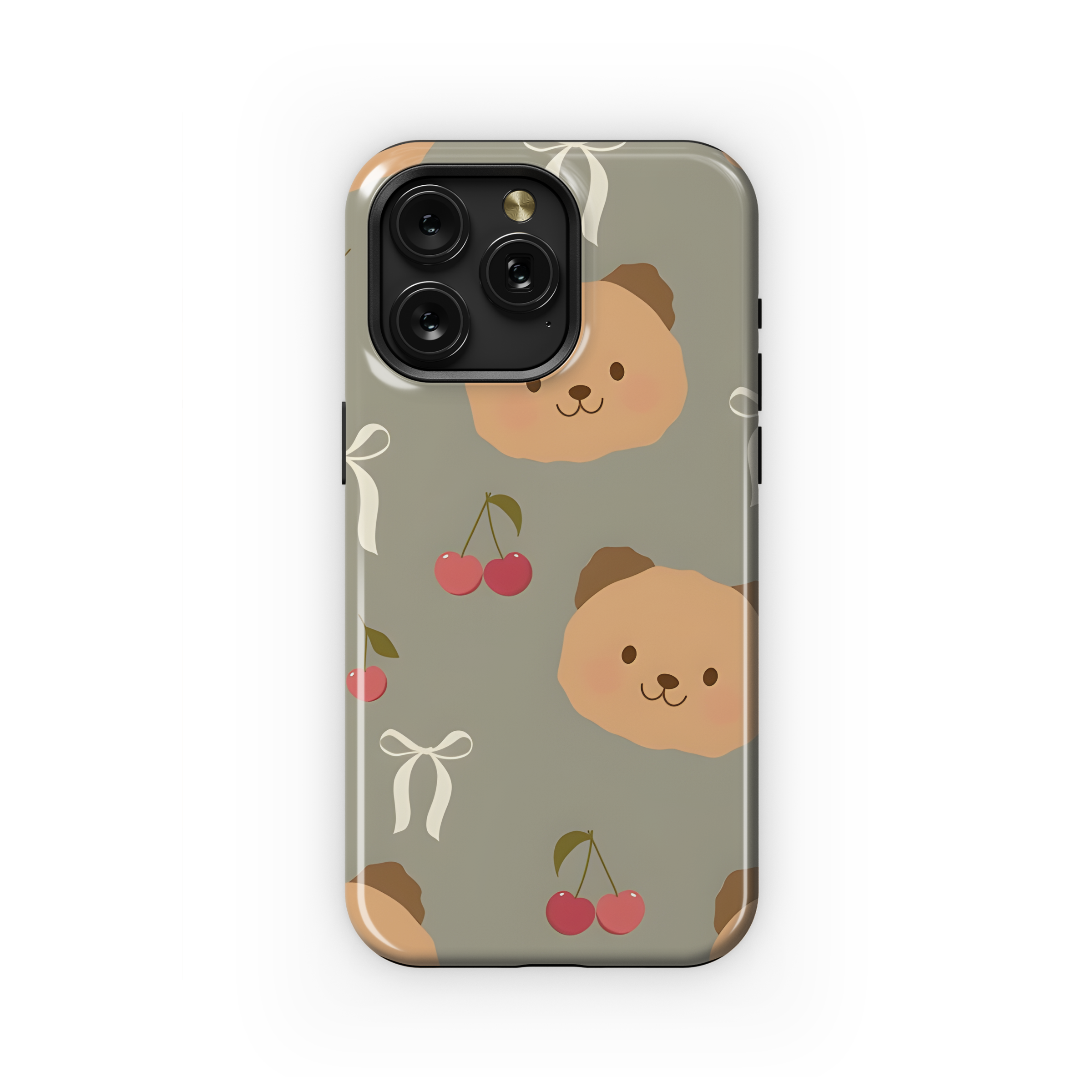 Bear Head Bows and Cherries Phone Case iPhone Samsung Cover Pixel 2632