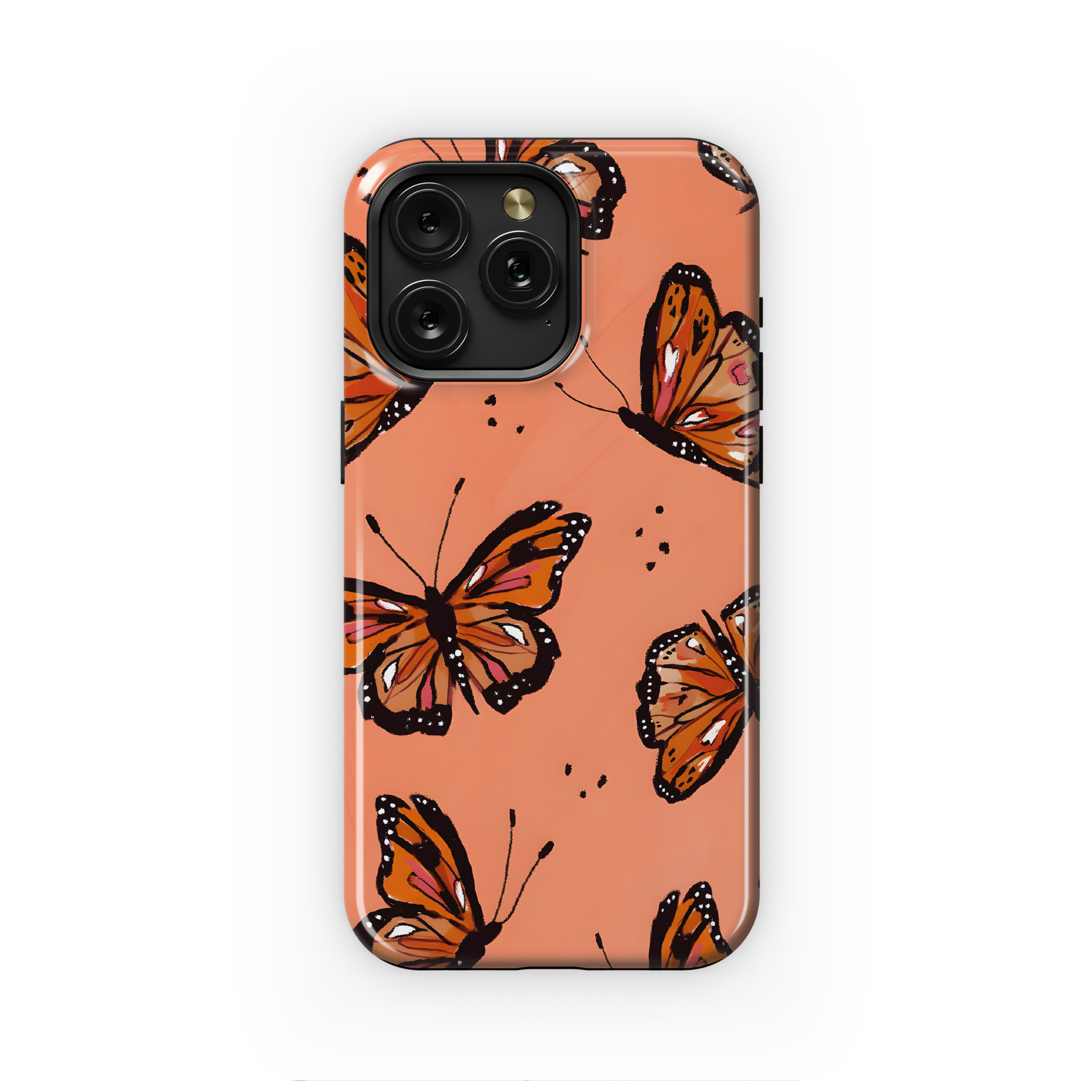 Beautiful Cute Butterfly Rainbow Glossy Spring Phone Case iPhone Samsung Cover Pixel 1928