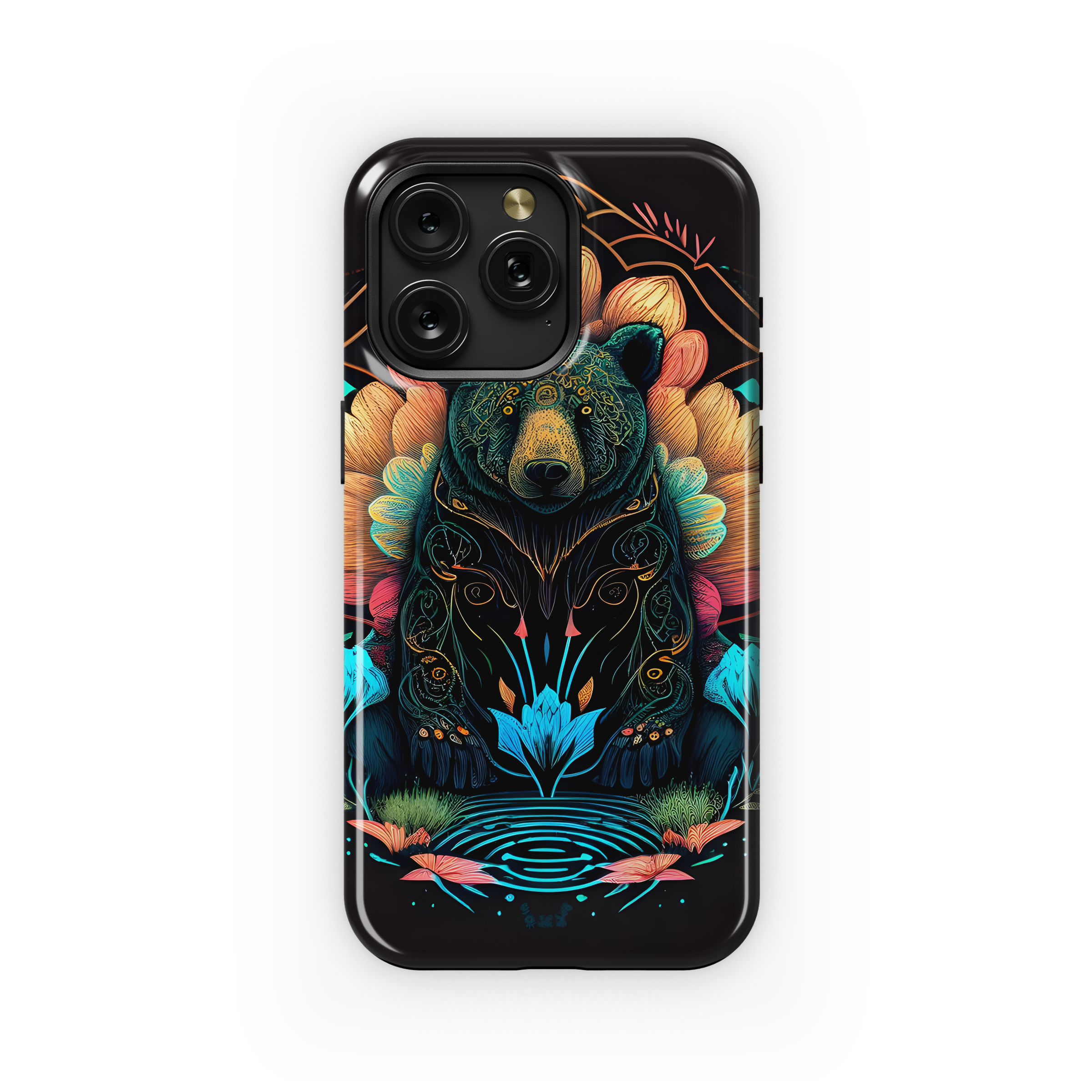 Black Bear Mosaic Phone Case iPhone Samsung Cover Pixel 1938