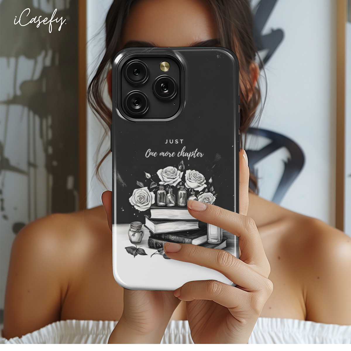 Black Rose Book Phone Case iPhone Samsung Cover Pixel 1725