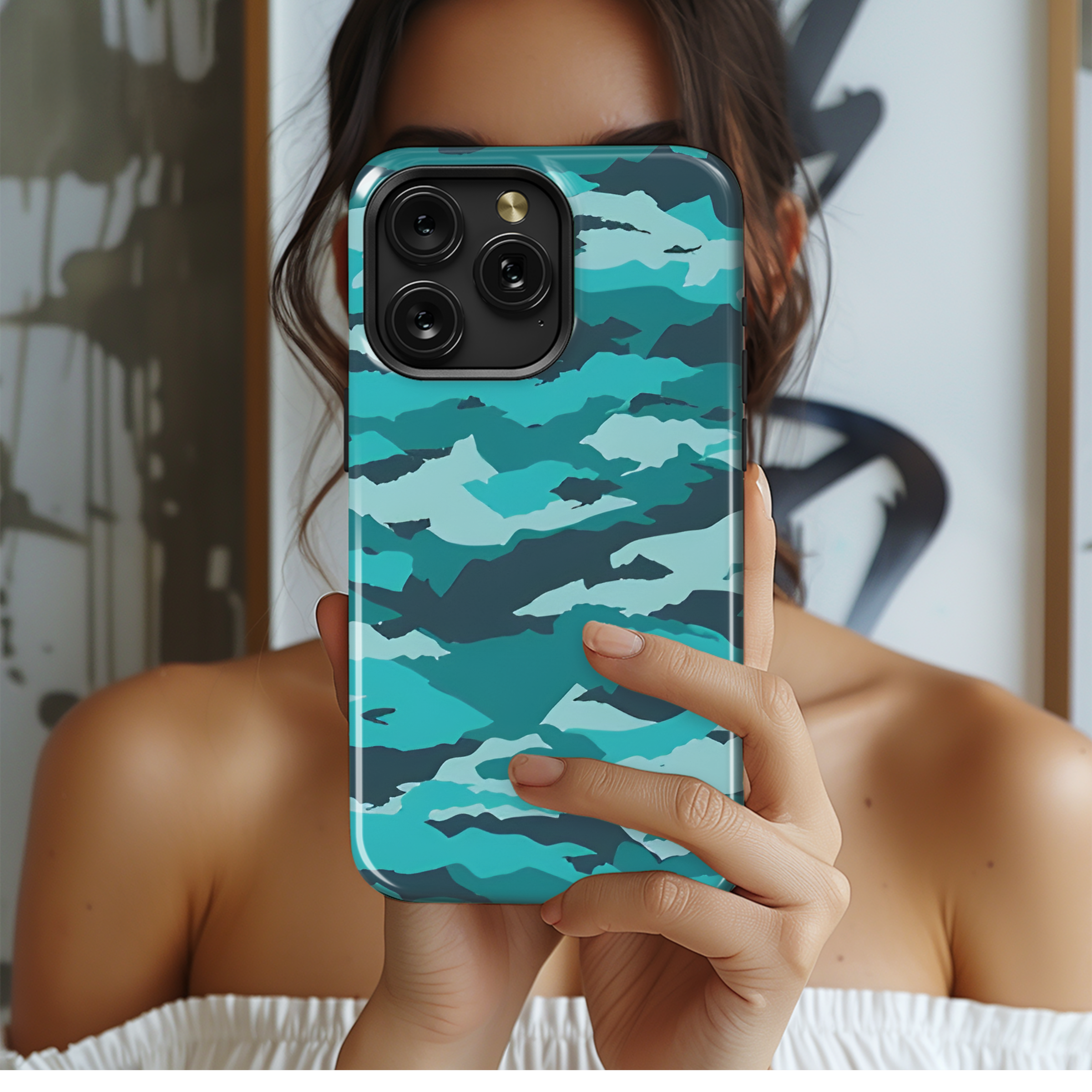 Blue Camouflage Patterns Seamless Phone Case iPhone Samsung Cover Pixel 2203