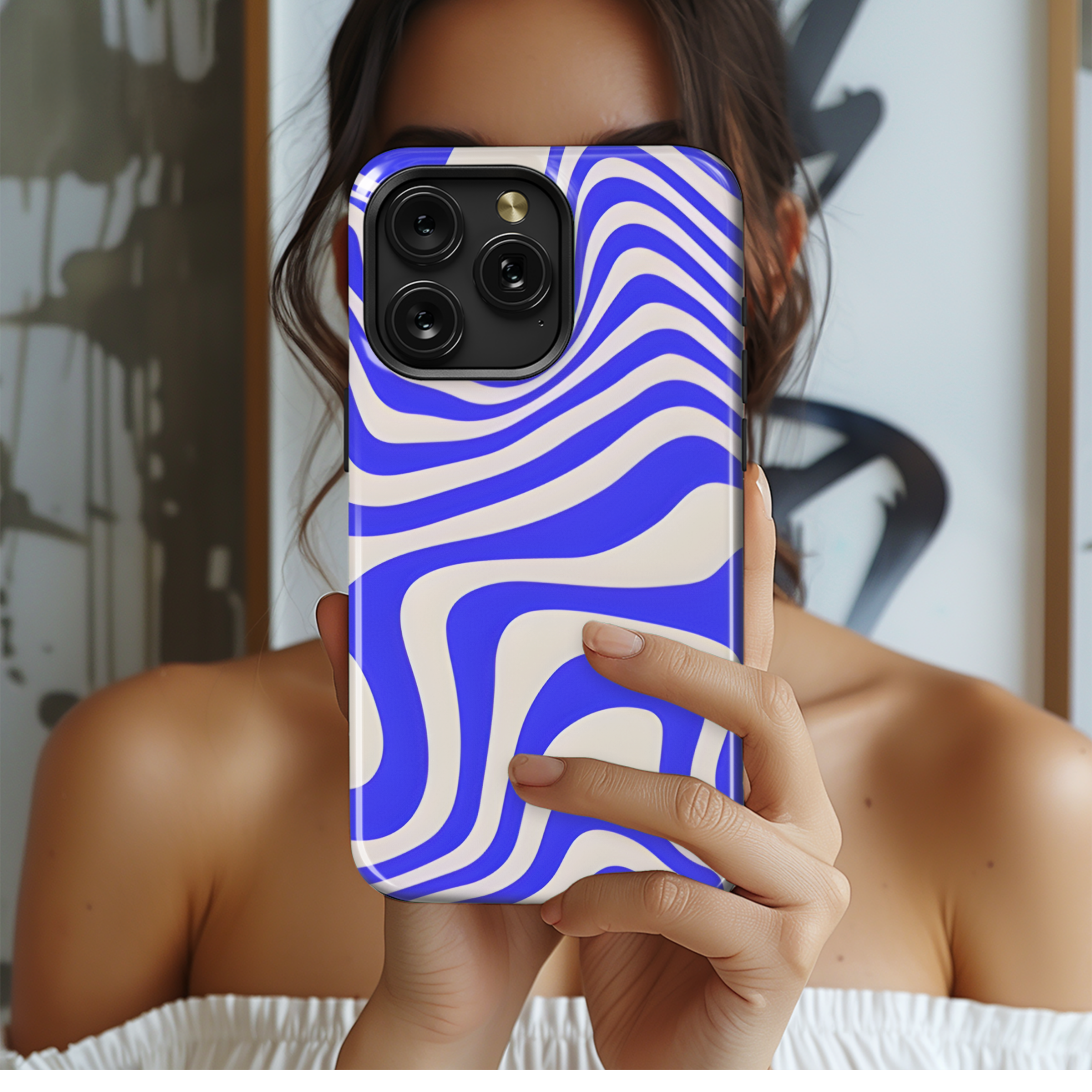 Blue Psychedelic Retro Phone Case iPhone Samsung Cover Pixel 2150